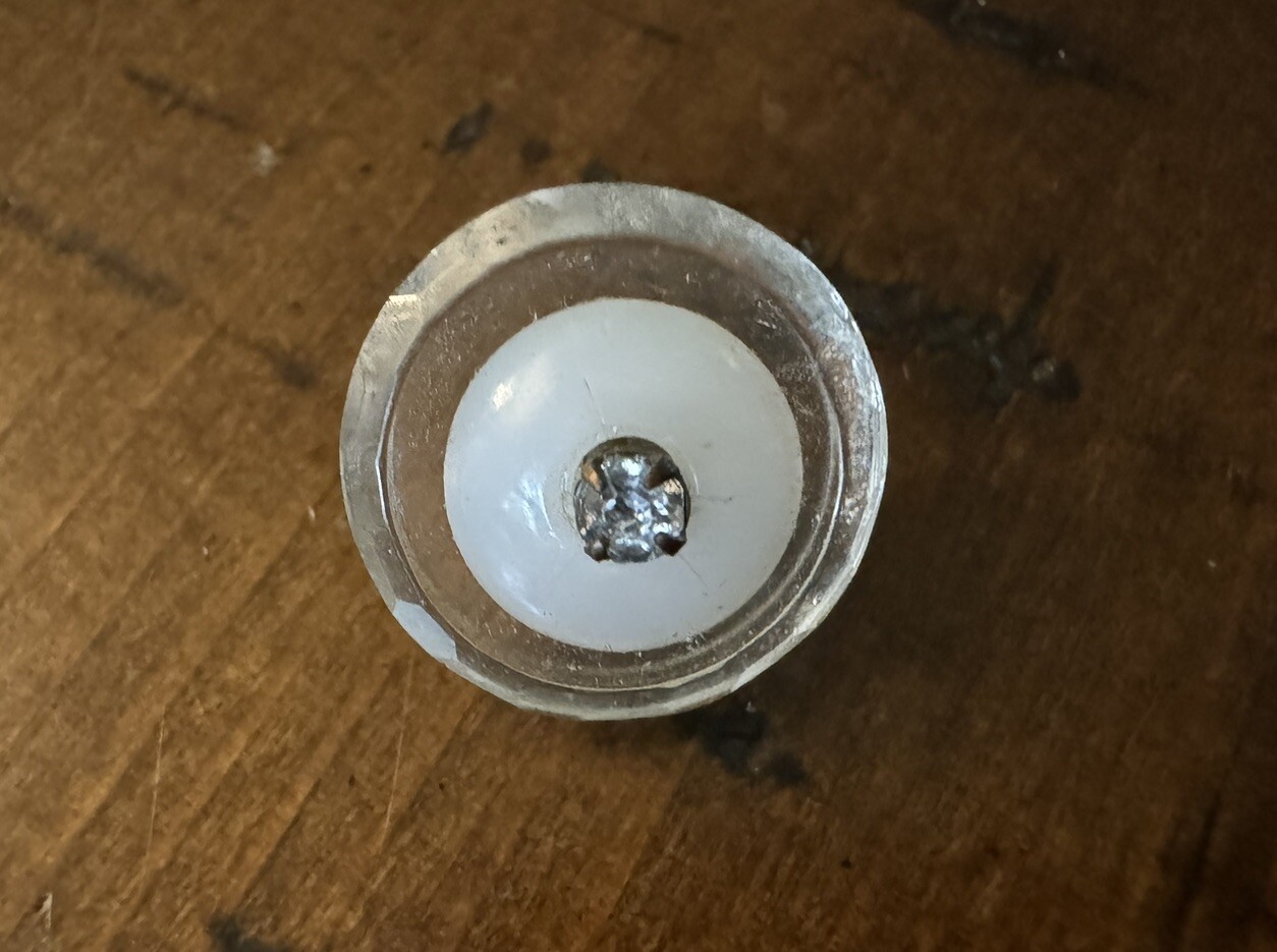 Antique Shank Button W/ Center Rhinestone C184