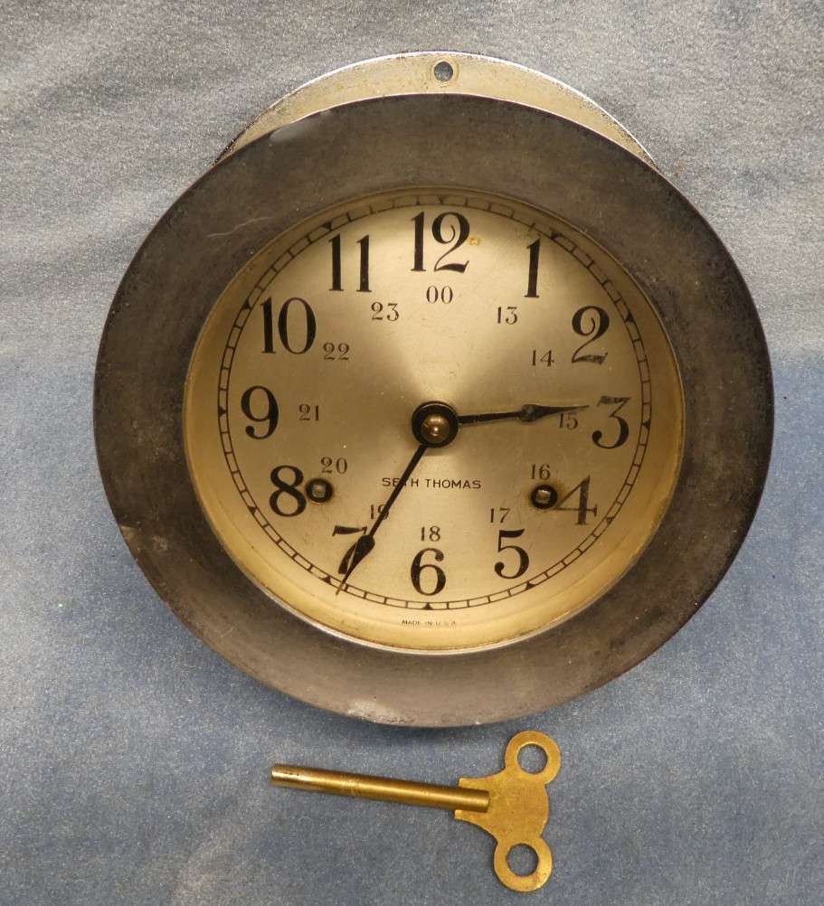 Seth Thomas Corsair E537 Ship Watch Bell Chime Clock Vintage 8 Day