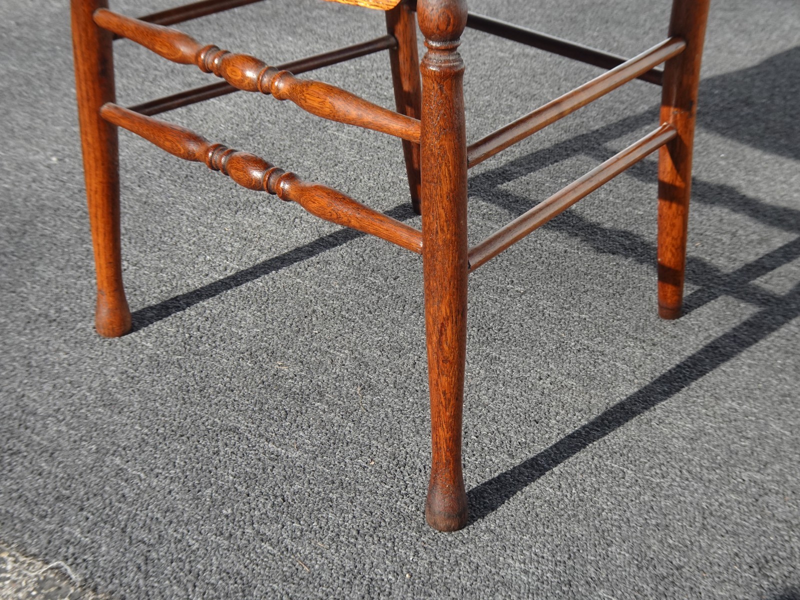 Chairs Pressed Back ~ Set of Four Cane Vintage French Country Golden Oak Chairs