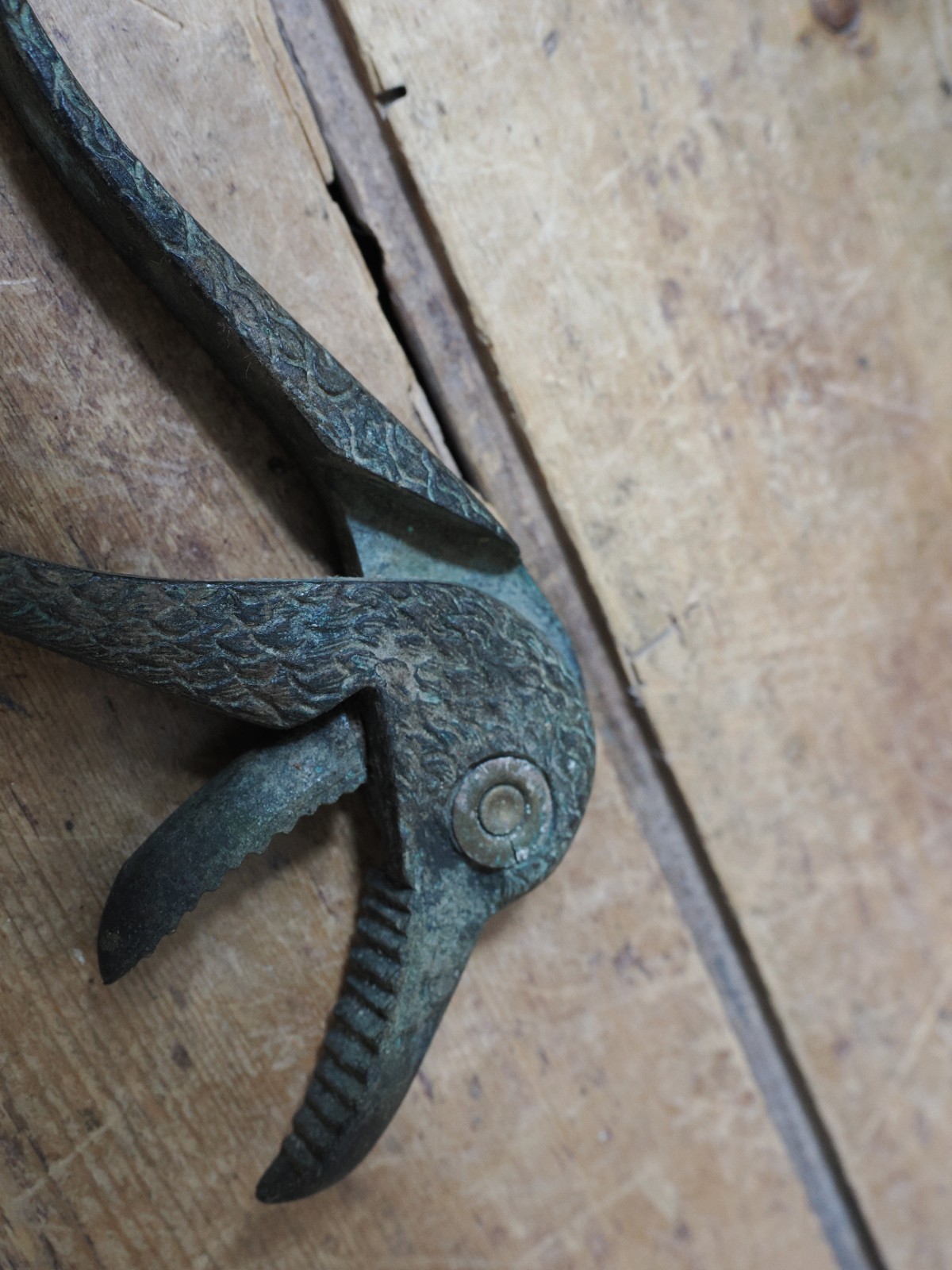 Genuine Antique Bronze Parrot ? Bird Nutcracker Nut Crackers