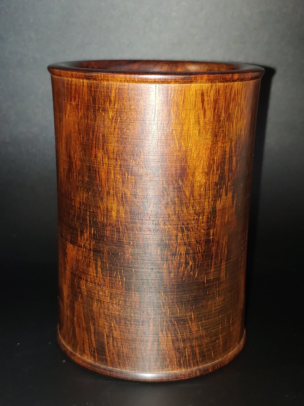 满鬼脸鬼眼纹 大红酸枝木笔筒 Chinesse Ghost Face Eye Texture Red Suanzhi Wood Hongmu Brush Pot
