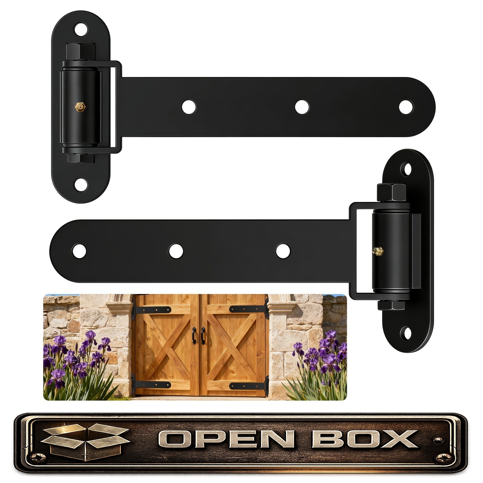 Heavy Duty Gate Hinges 900Lbs 13in Bolt On Weld On 180° Barn Fence Gate Black