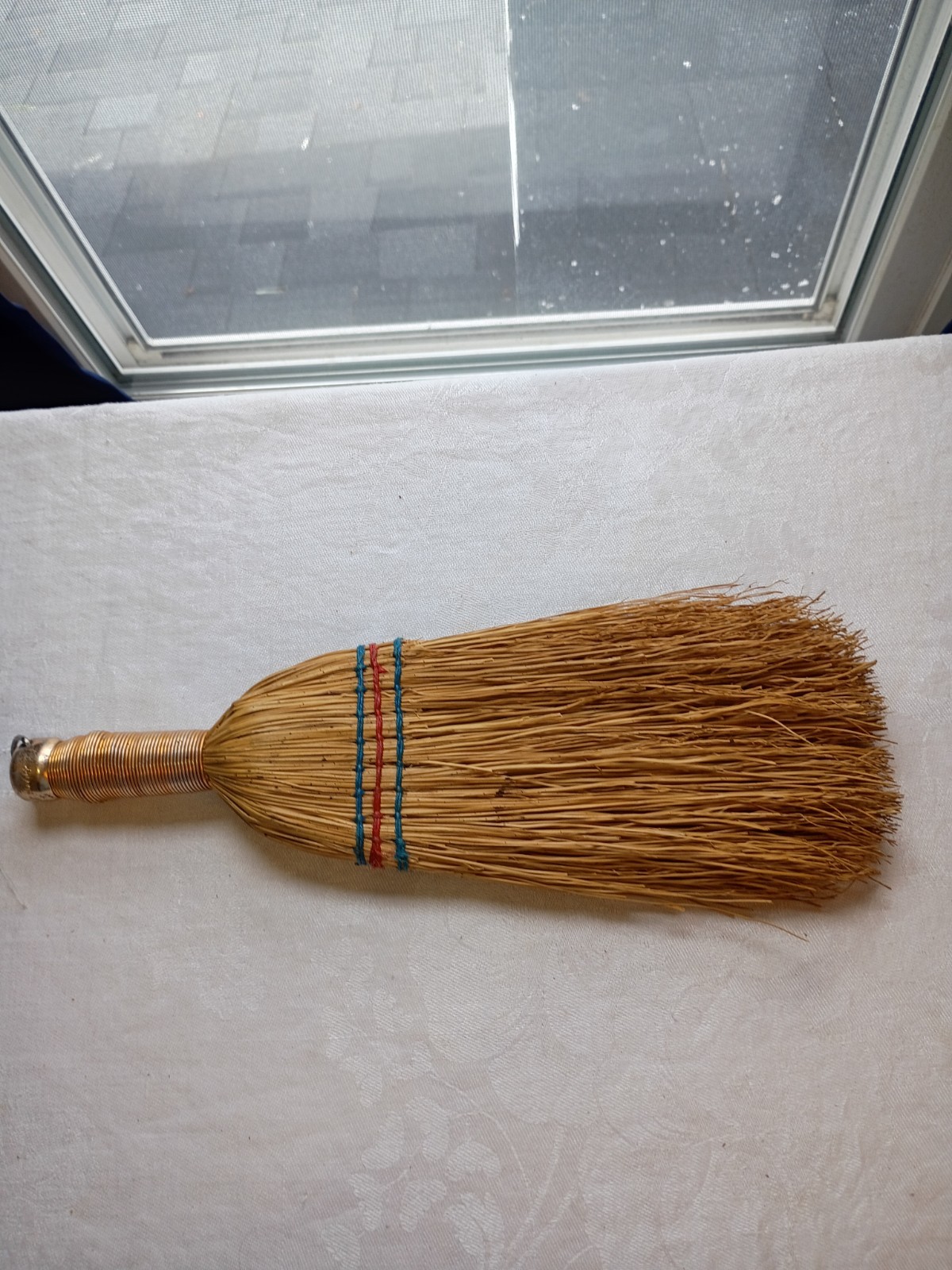Vtg 1930-1950 Whisk Broom Hand Tied In Hungary/Full Metal Wrapped Handle/Hanger