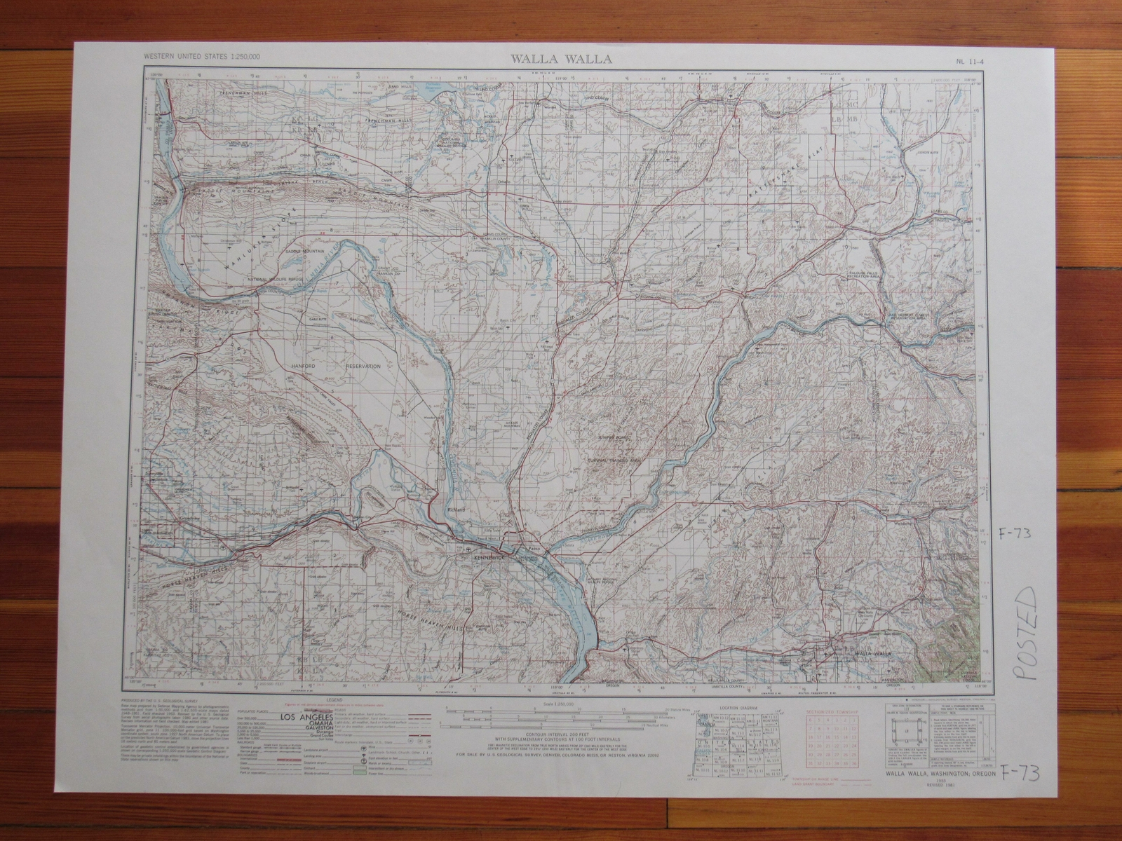 Walla Walla Washington 1983 Original Vintage USGS Topo Map