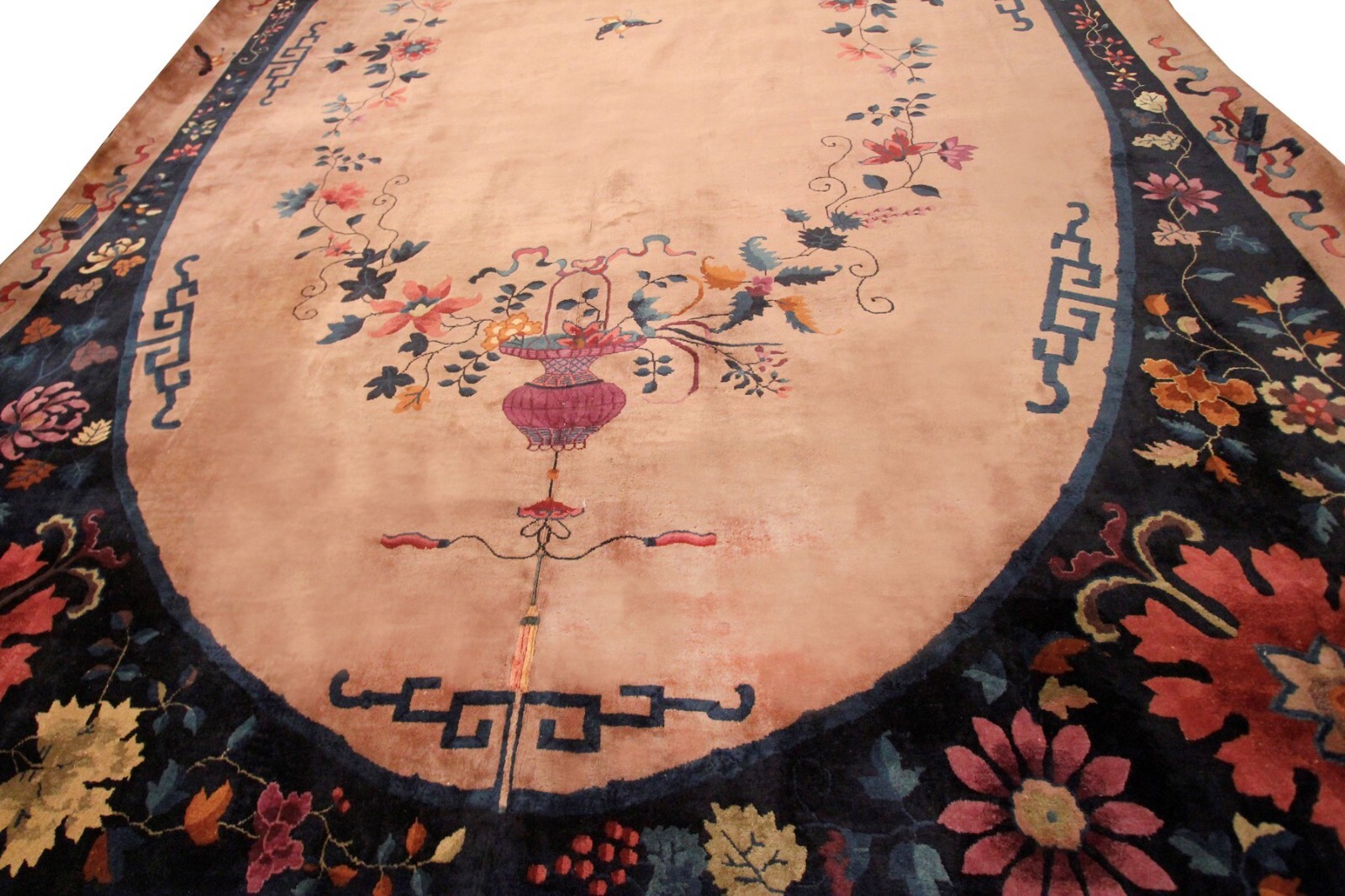 13×21 Antique Art Deco Art Nouveau Handmade Area Rug Rare Beige 388cm x 640cm