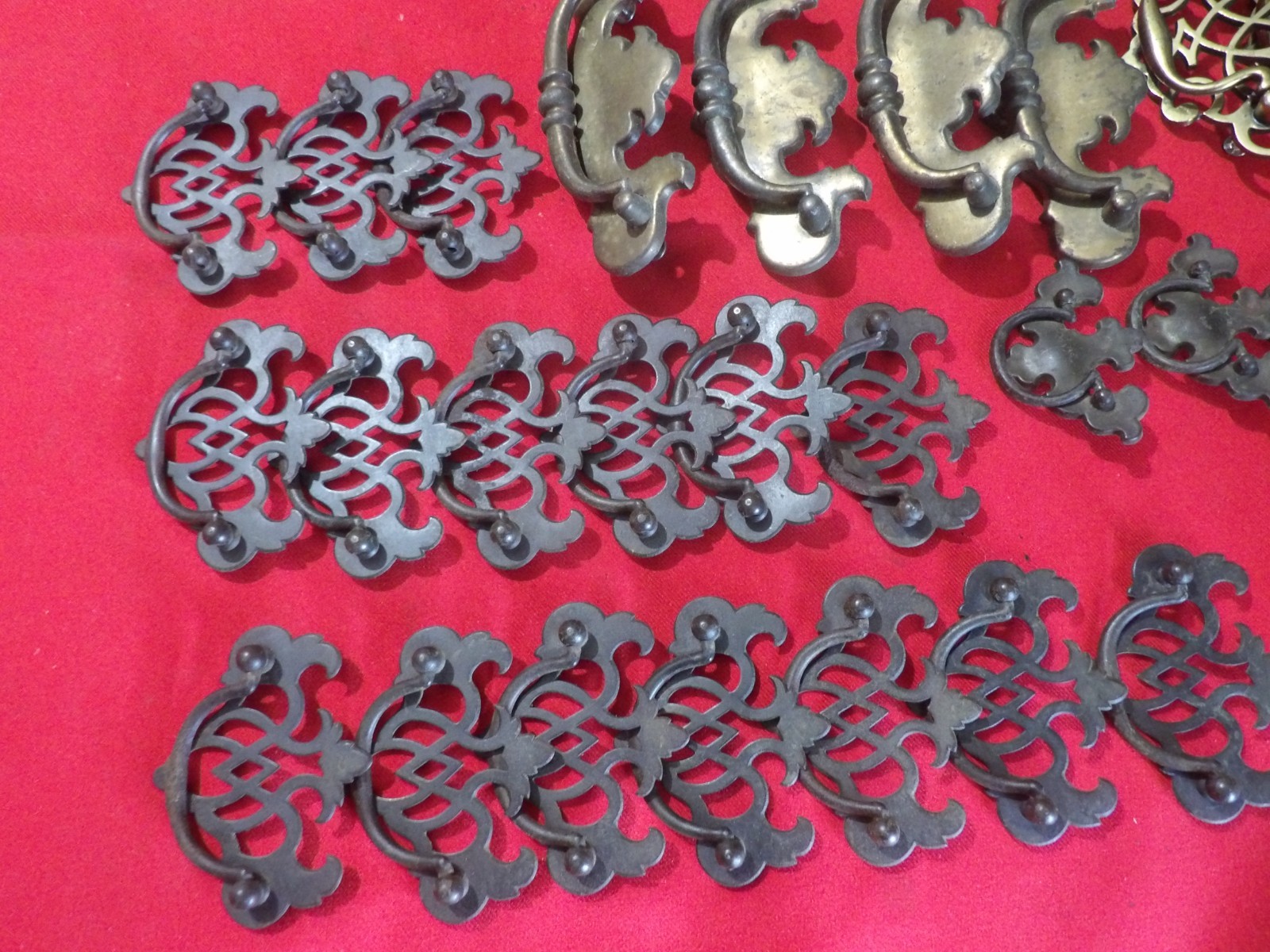 large lot vintage drawer pulls knobs various style , design , size , 55 pcs