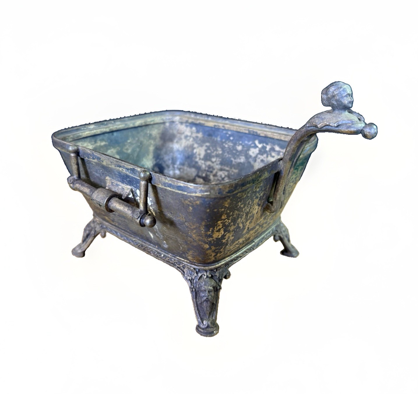Rare Anti Meriden B. Co Victorian Silverplate Figural Bathtub Novelty Dish 1880s
