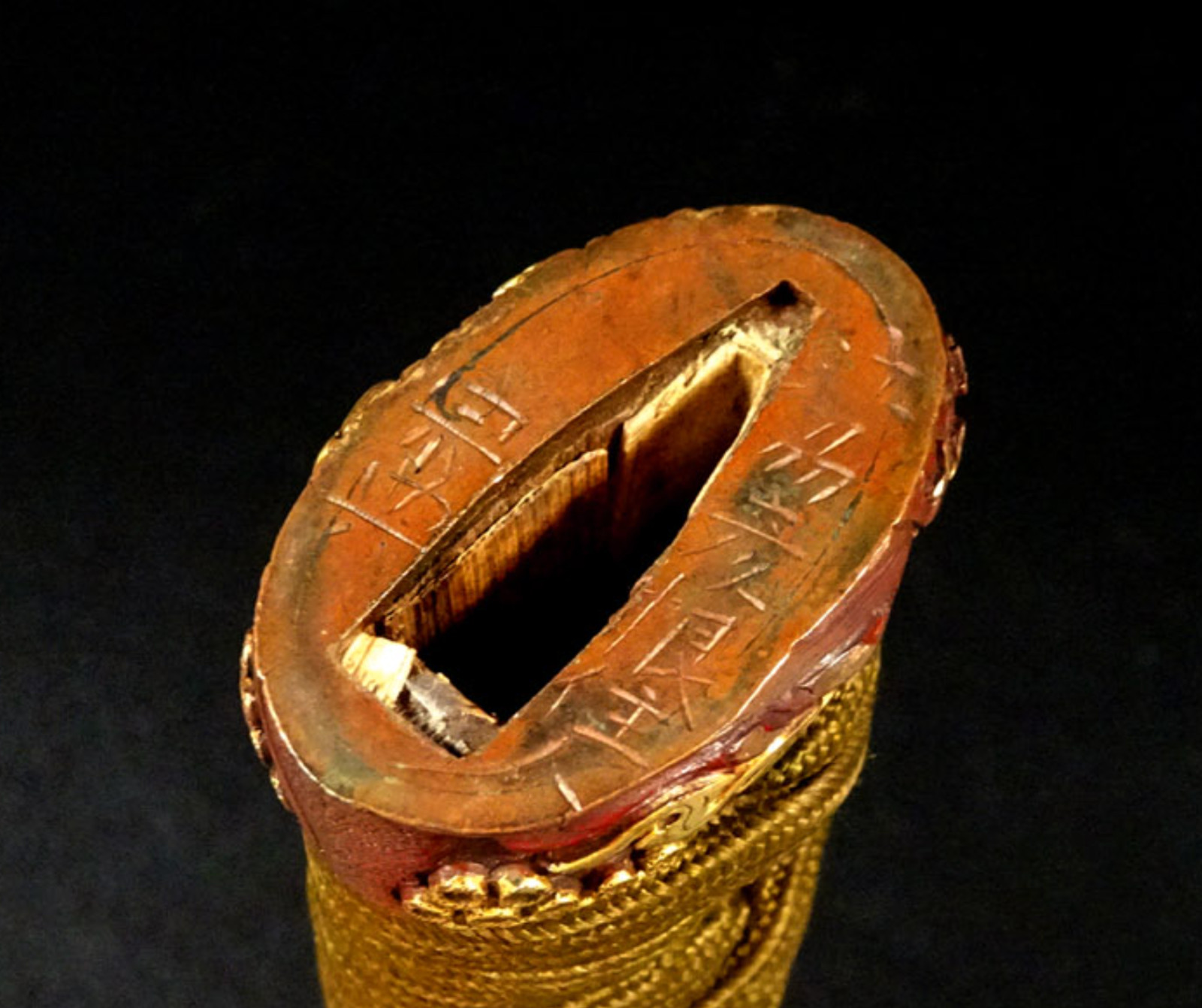 TANTO 短刀 “ Mumei ” 無銘 Japanese Sword 27.4 cm Antique 刀 Samurai Red Rare Koshirae