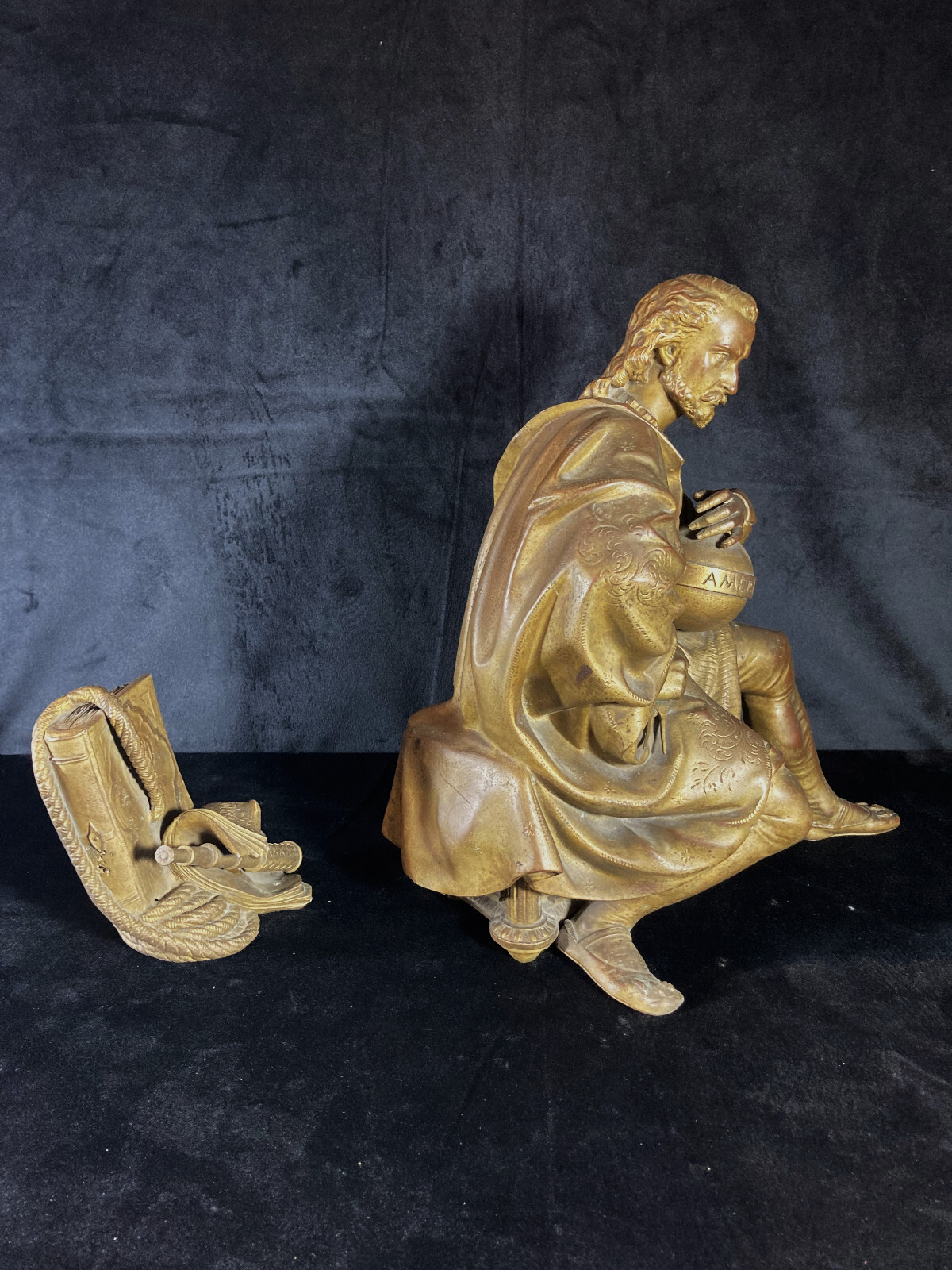 RARE FRENCH ‘DISCOVERY OF AMERICA’ STATUE OF CHRISTOPHER COLUMBUS – CIRCA 1890