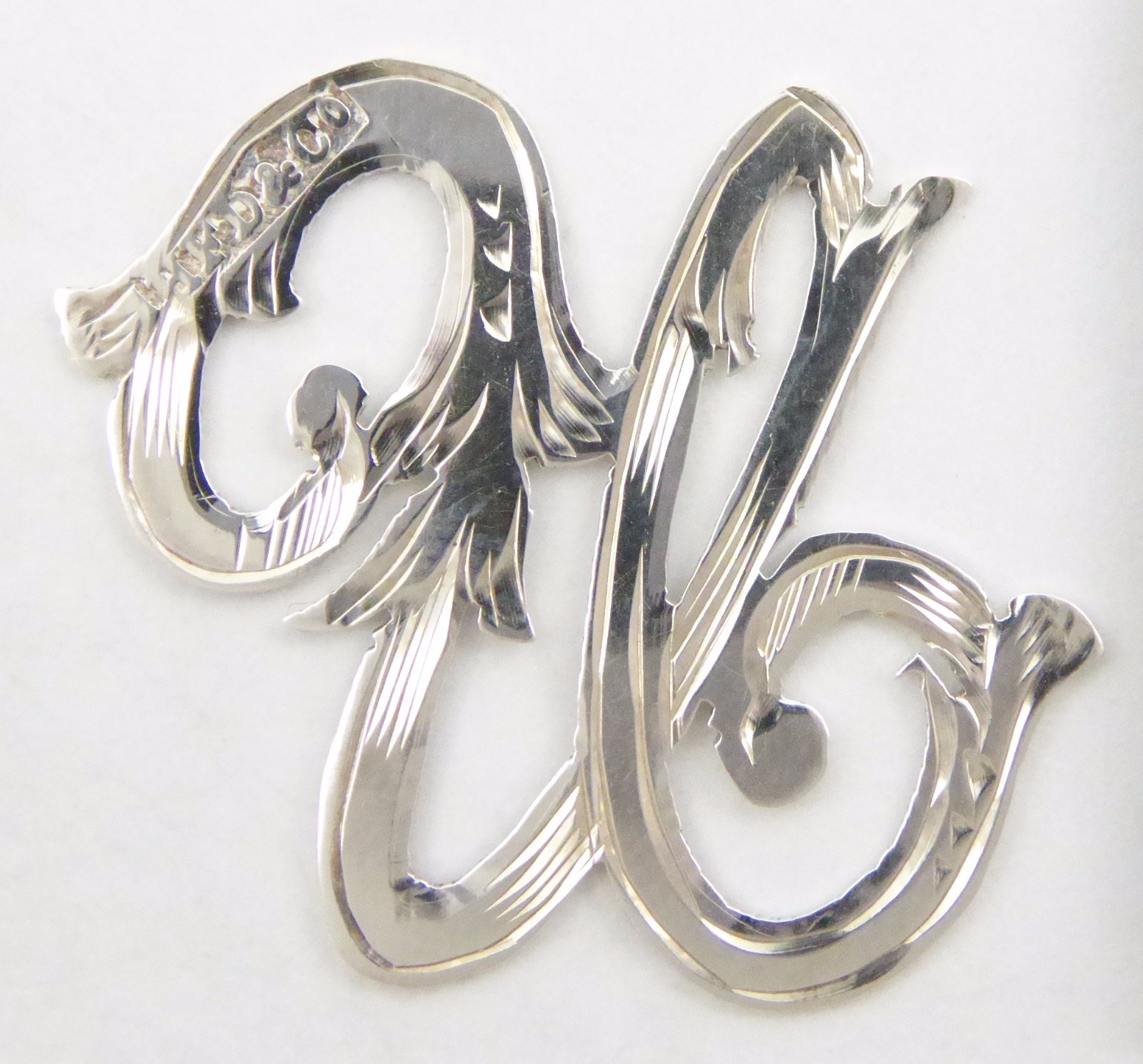 1900s – 1920s Antique Solid Silver Letter ‘U’ 20mm with Silversmith’s stamp