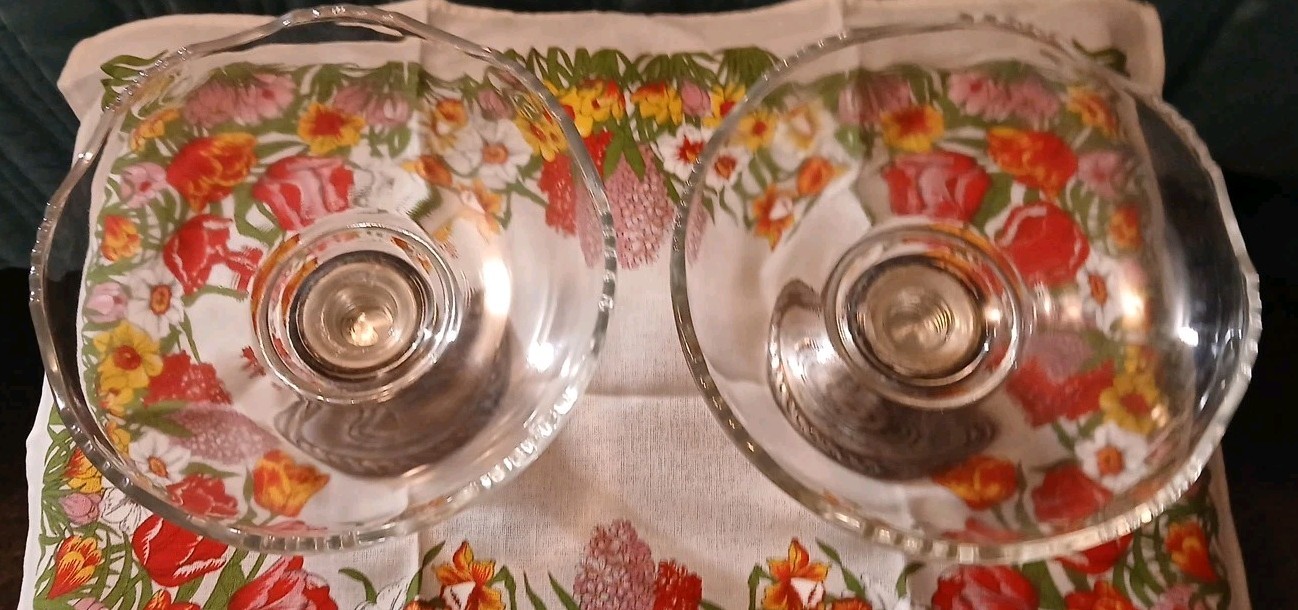 Amston 925 Sterling Candlesticks & Compote – Pair♡#540 Set Of Two♡ 1940s