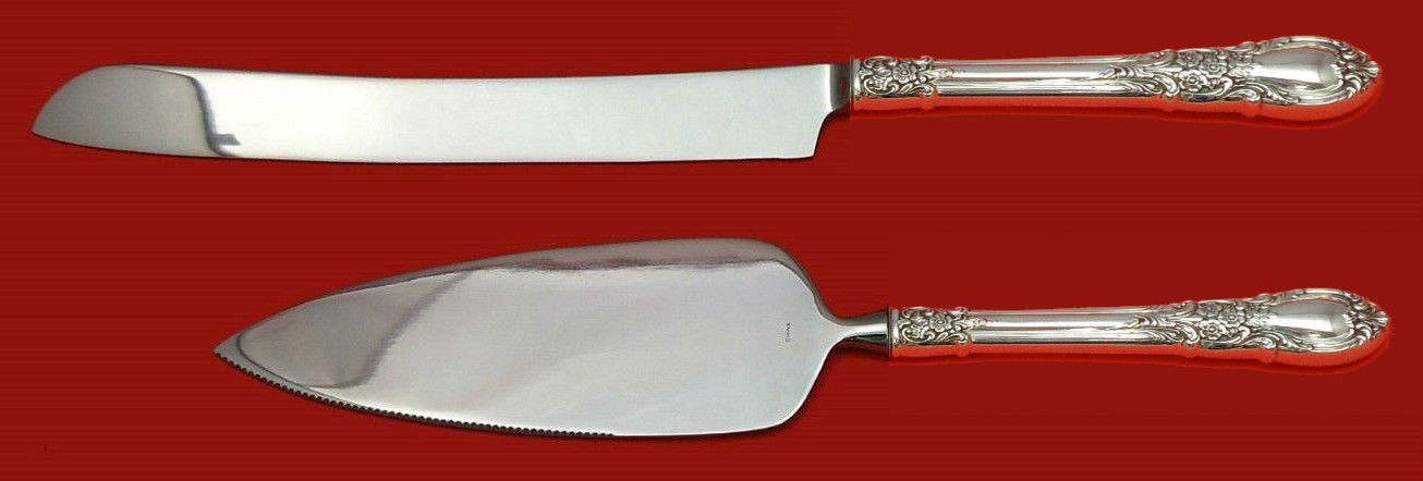 American Victorian by Lunt Sterling Silver Wedding Cake Set Server 2pc Custom HH