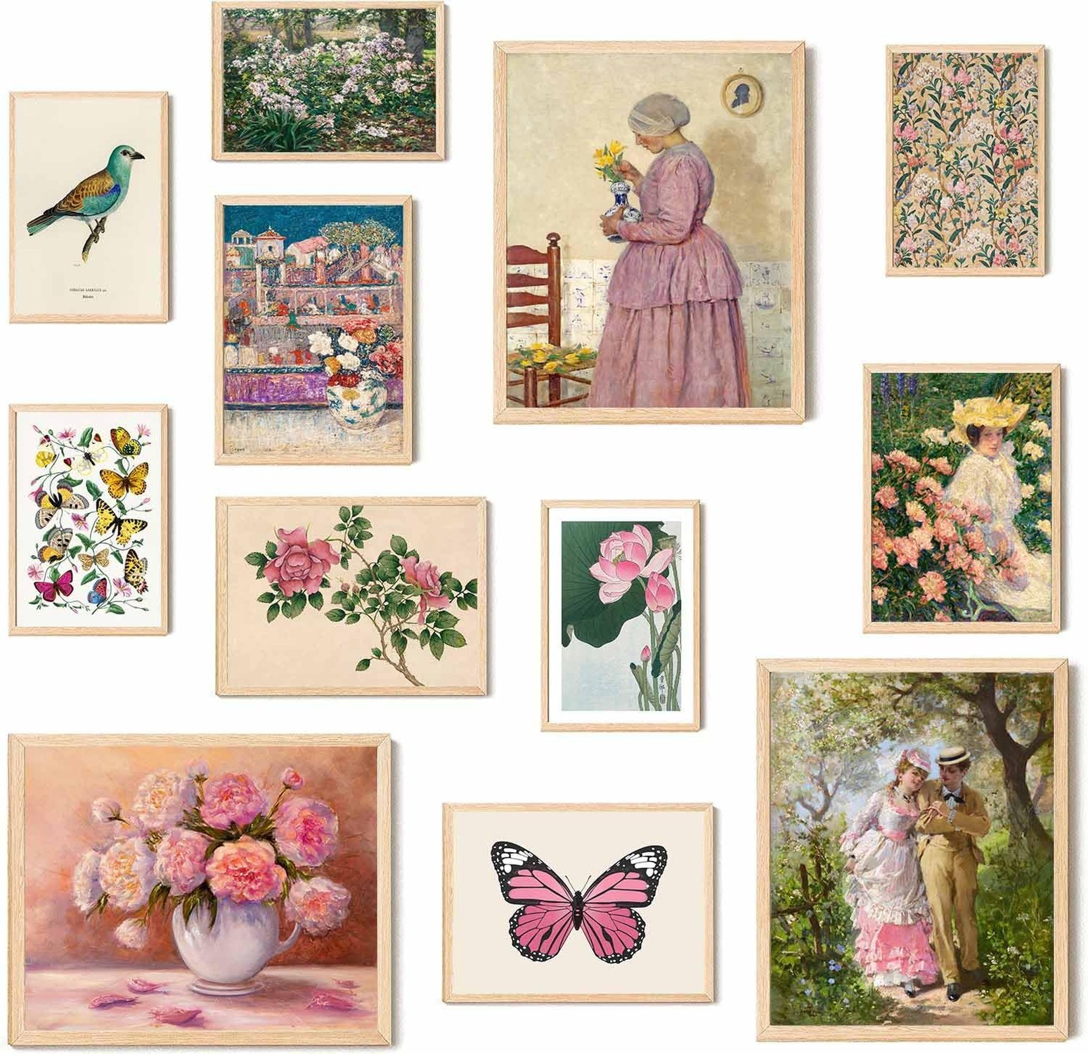 ASTRDECOR Pink Coquette Room Decor Aesthetic Pictures Set of 12, Vintage Ecle…