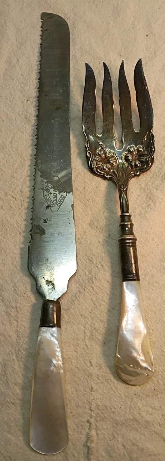 Antique Sterling And Mother Of Pearl Royal Brand Serving Set A6