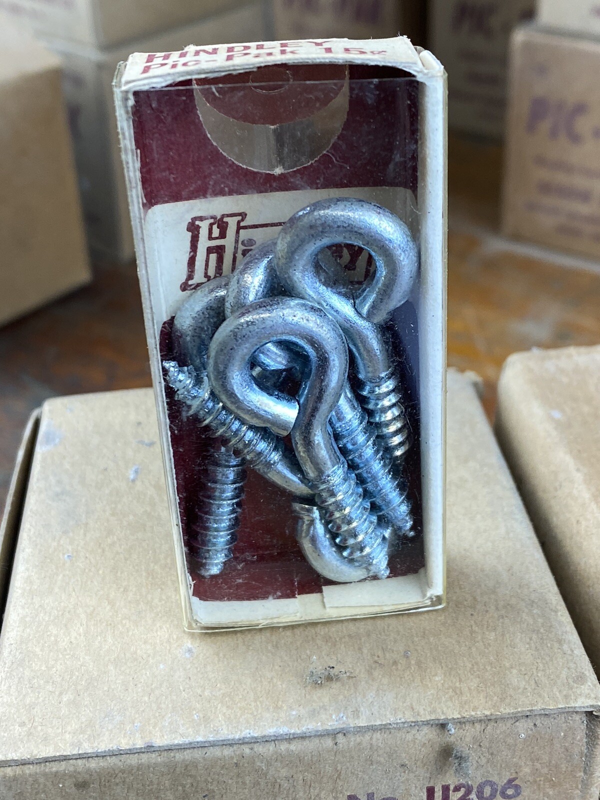 25 C.1950 NOS Mid Century HINDLEY Eye Screws, 5 per Pack x 5 Packages