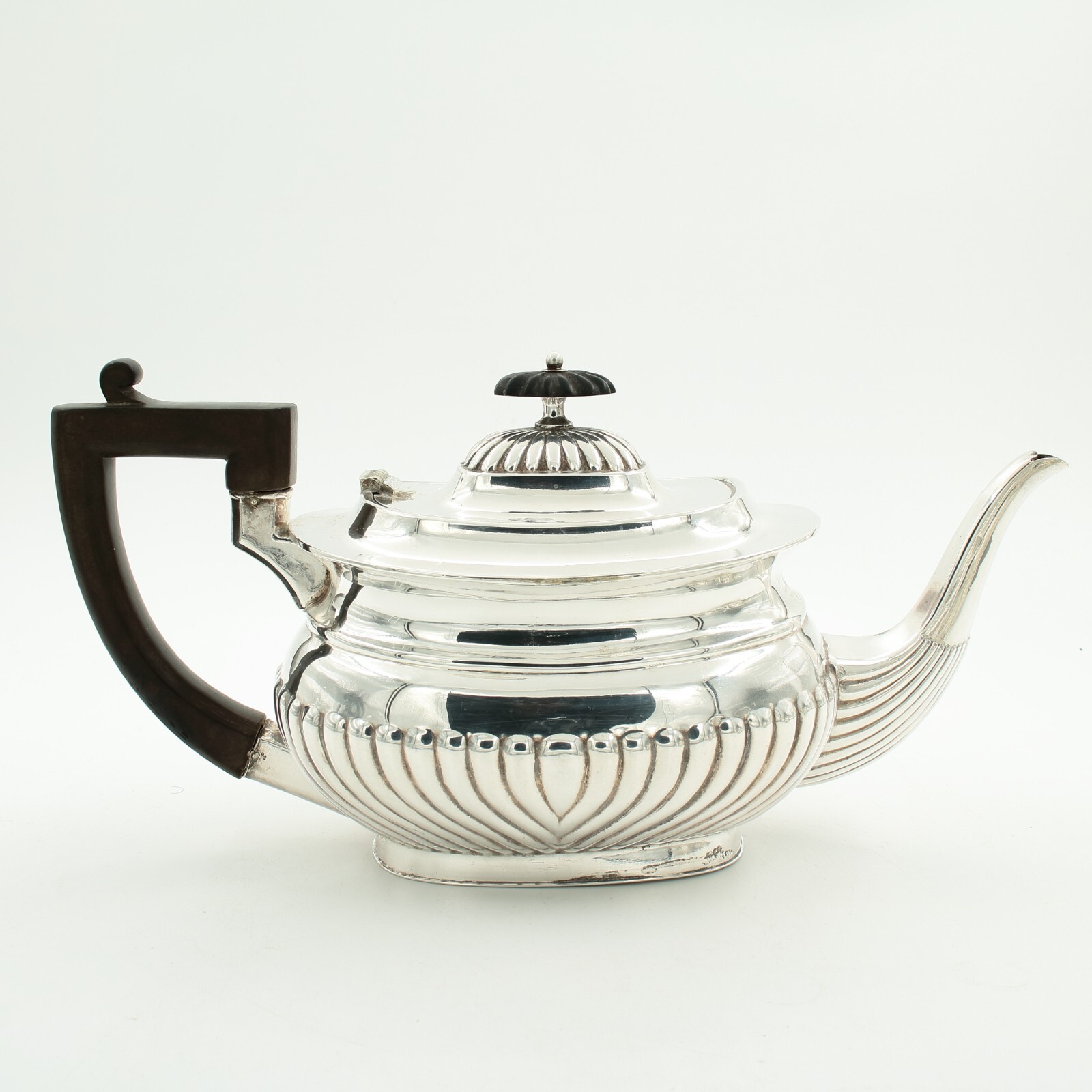 Antique Silver Plated Tea Set Half Reed Design by Robert Pringle of London