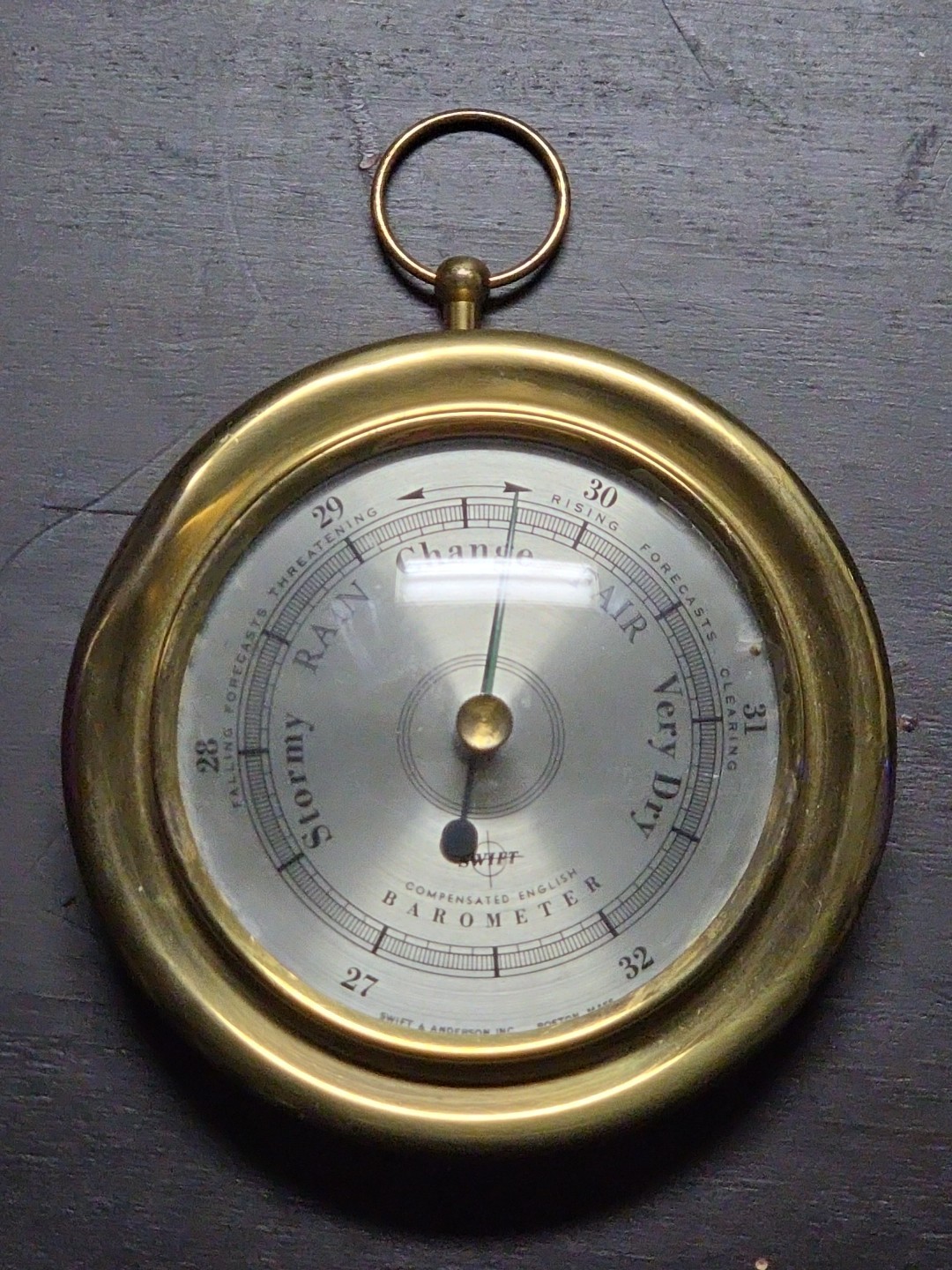 Vantage Pilot Marine Rain Change Fair Antique Compensated Barometer Boston Mass