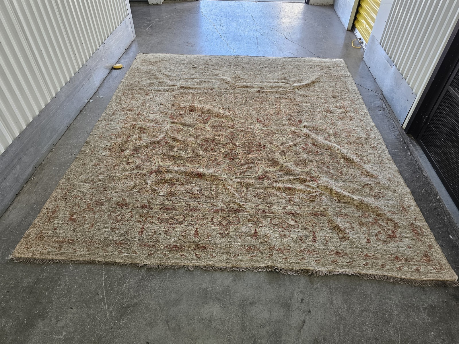 ANTIQUE RARE ORIENTAL BOHO HAND KNOTTED OUSHAK WOOL HANDMADE TURKISH AREA RUG