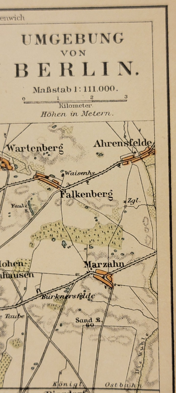 Two 1898 colored maps Berlin, Berlin Surroundings + B&W Berlin Buildings Meyers