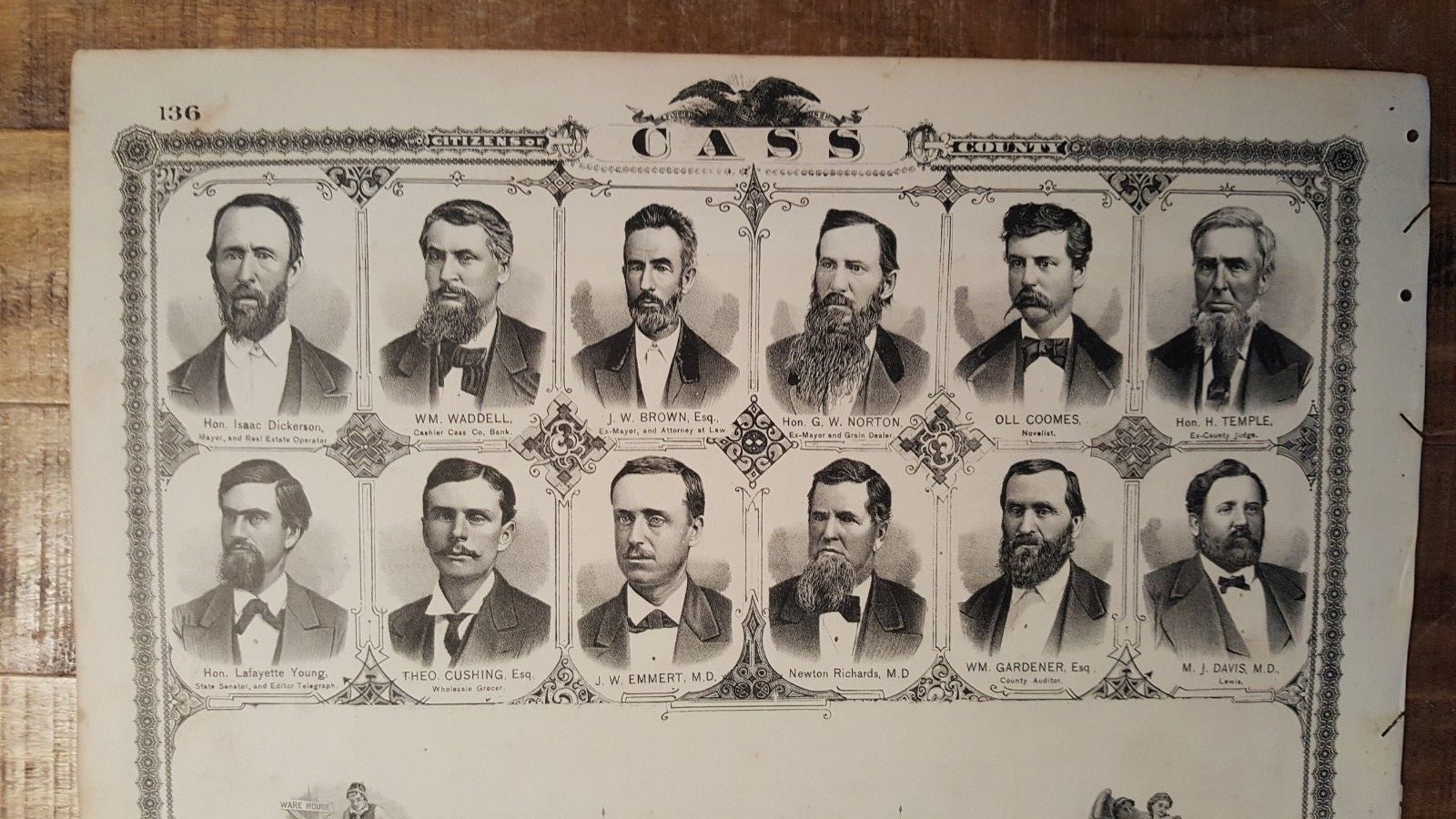 Antique Engraving – IOWA STATE PRISON + OTHER VIEWS – Andreas Atlas Co. 1875