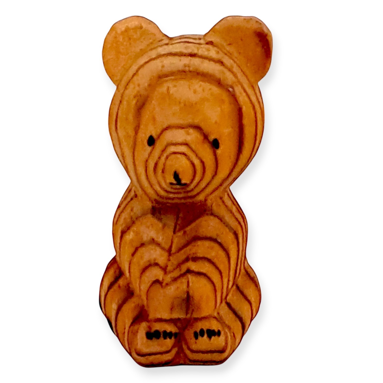 Japanese Kumabokko Wooden Doll Bear Ainu Hokkaido Hand Craft Carved Figurine B81