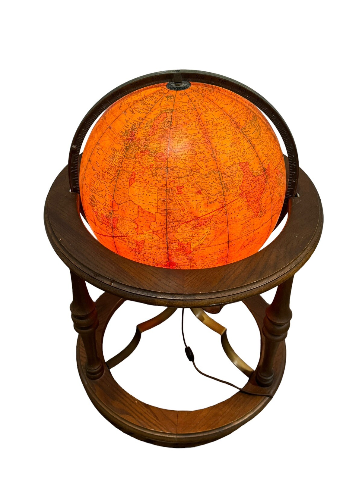1960’s VINTAGE RARE 16” BUTLER GEORGE F CRAM DELUXE POLITICAL LIGHT UP GLOBE