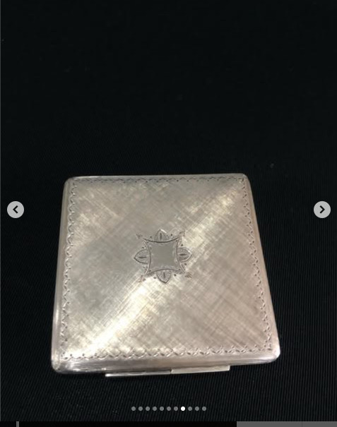 Antique silver powder in box Italy 1950-70 years. Silver 800 pr, total weight 10