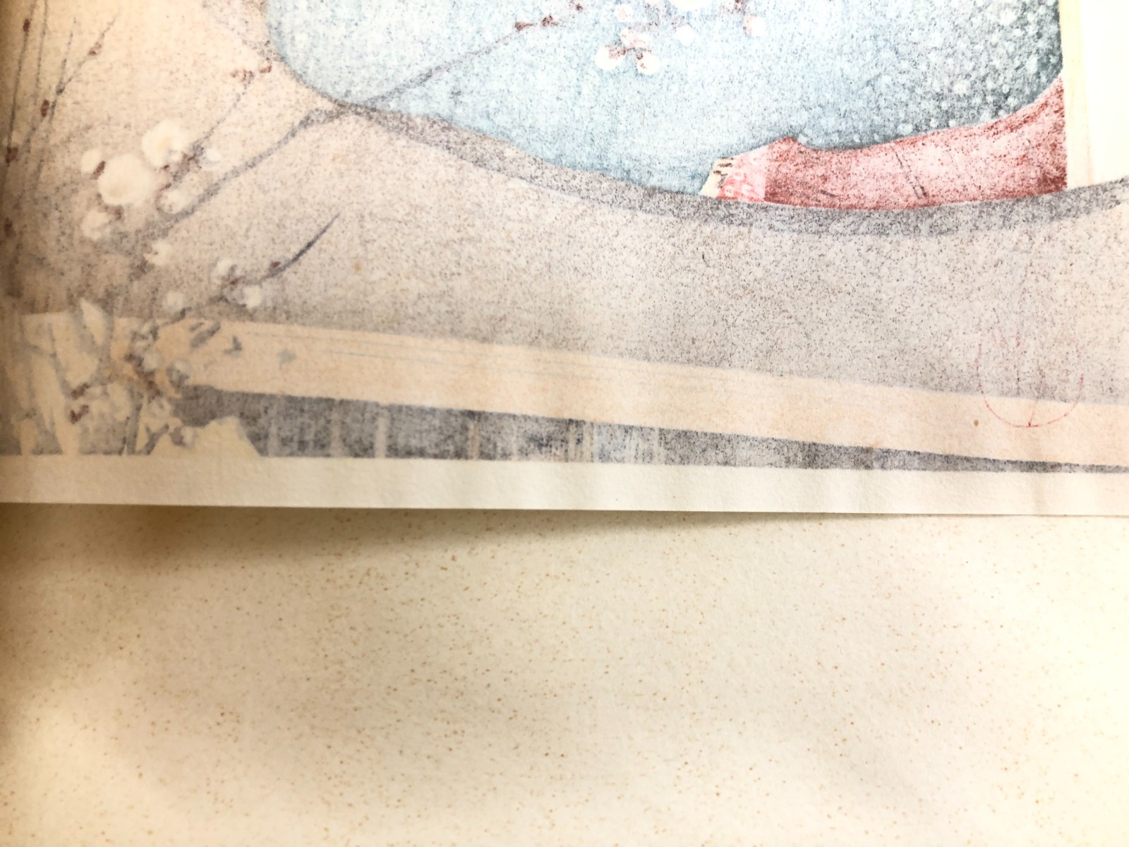 Eiho Woodblock Reprint: Beauty at Window & Plum Blossom 1977