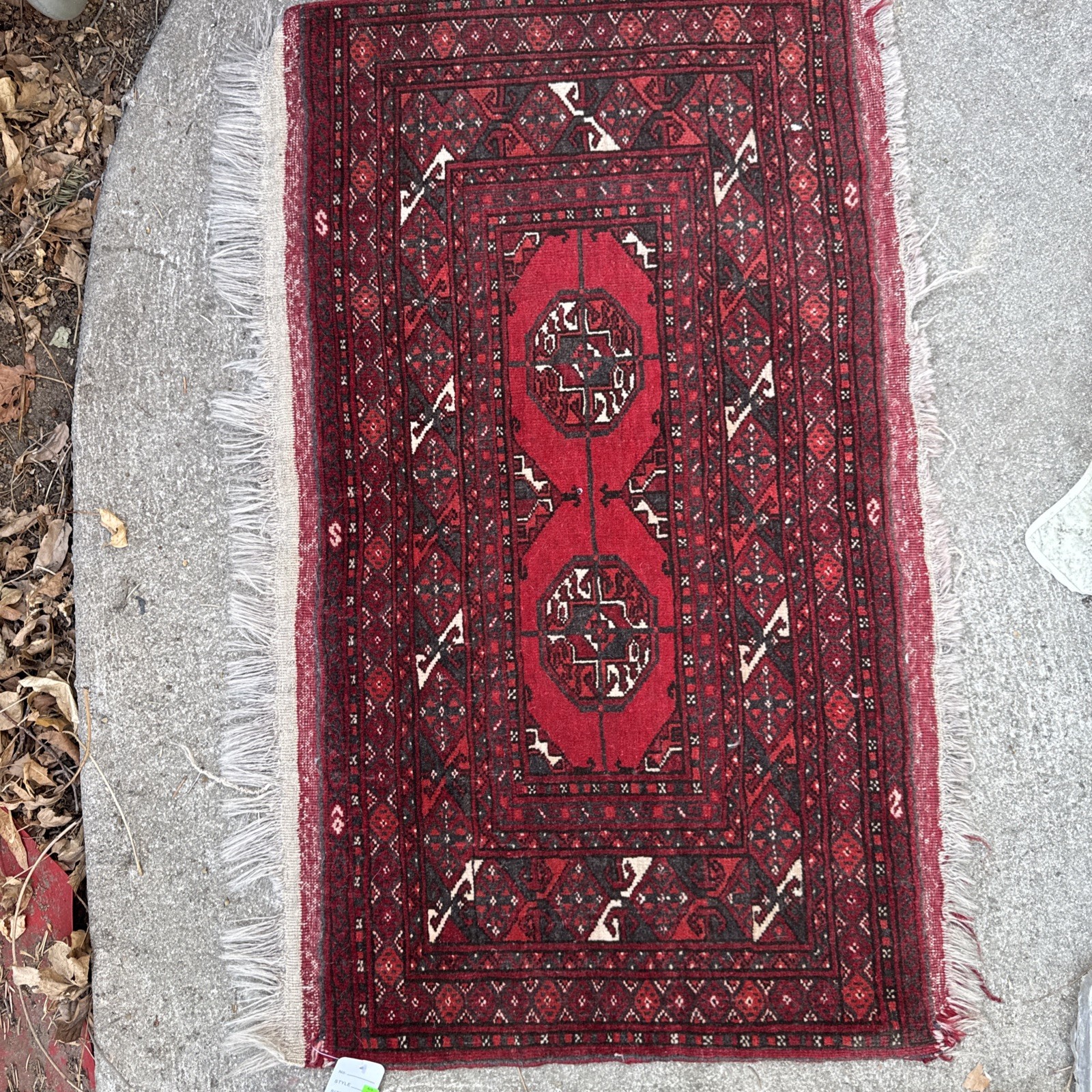 Vintage Deep Red HandmadeBlauch Mat 32” x 21”