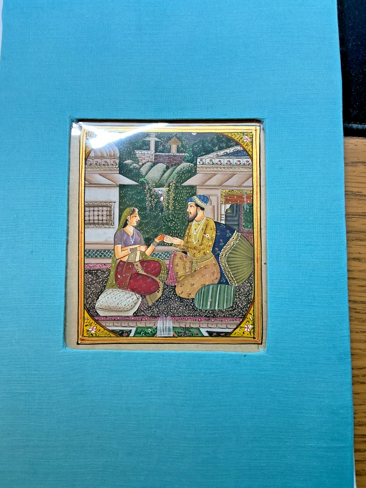 Jaipur School Miniature: Courtly Lovers with Wine, North India c. 1900-1920