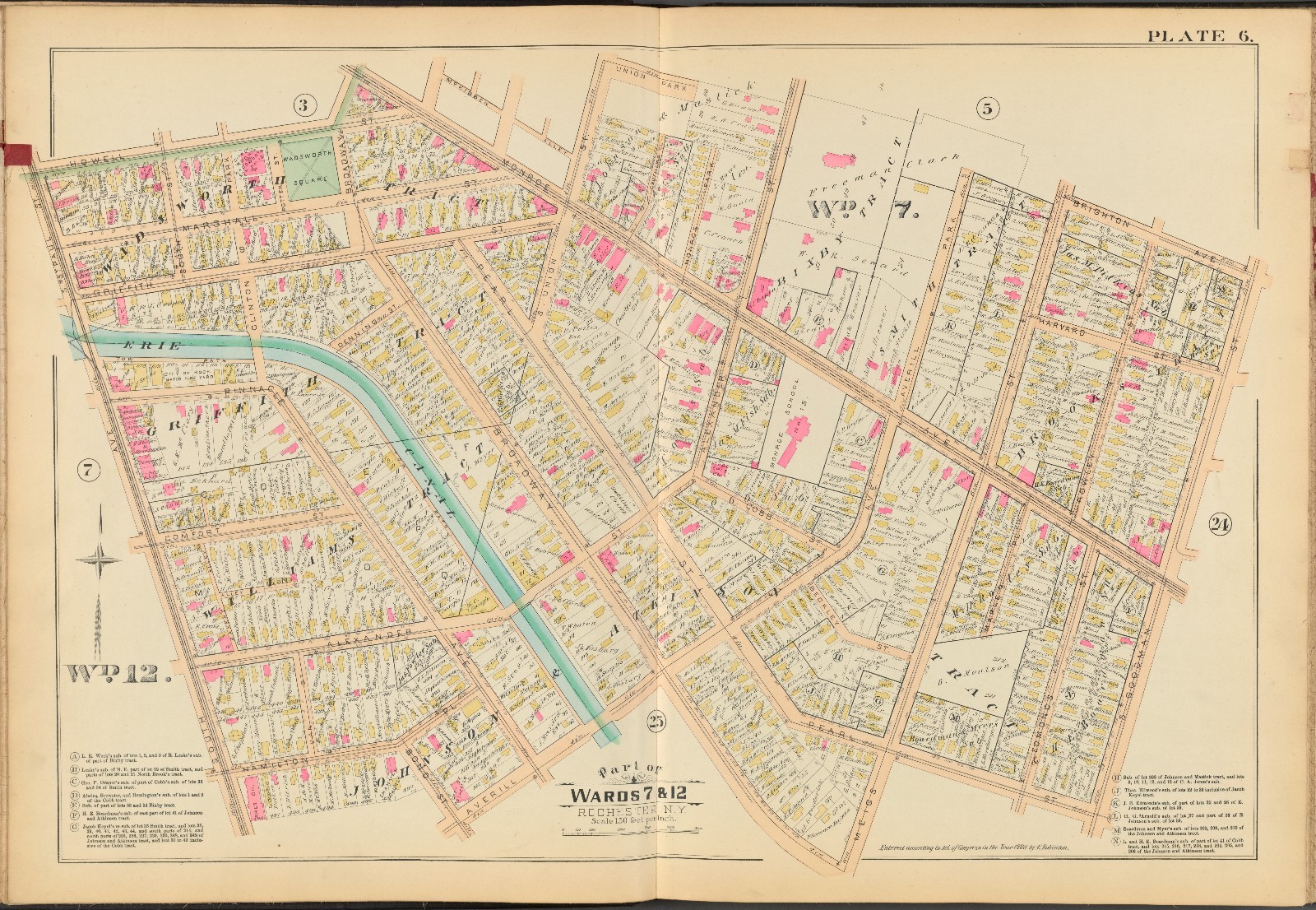 1888 E. ROBINSON MONROE COUNTY ROCHESTER NY WADSWORTH SQUARE COPY PLAT ATLAS MAP