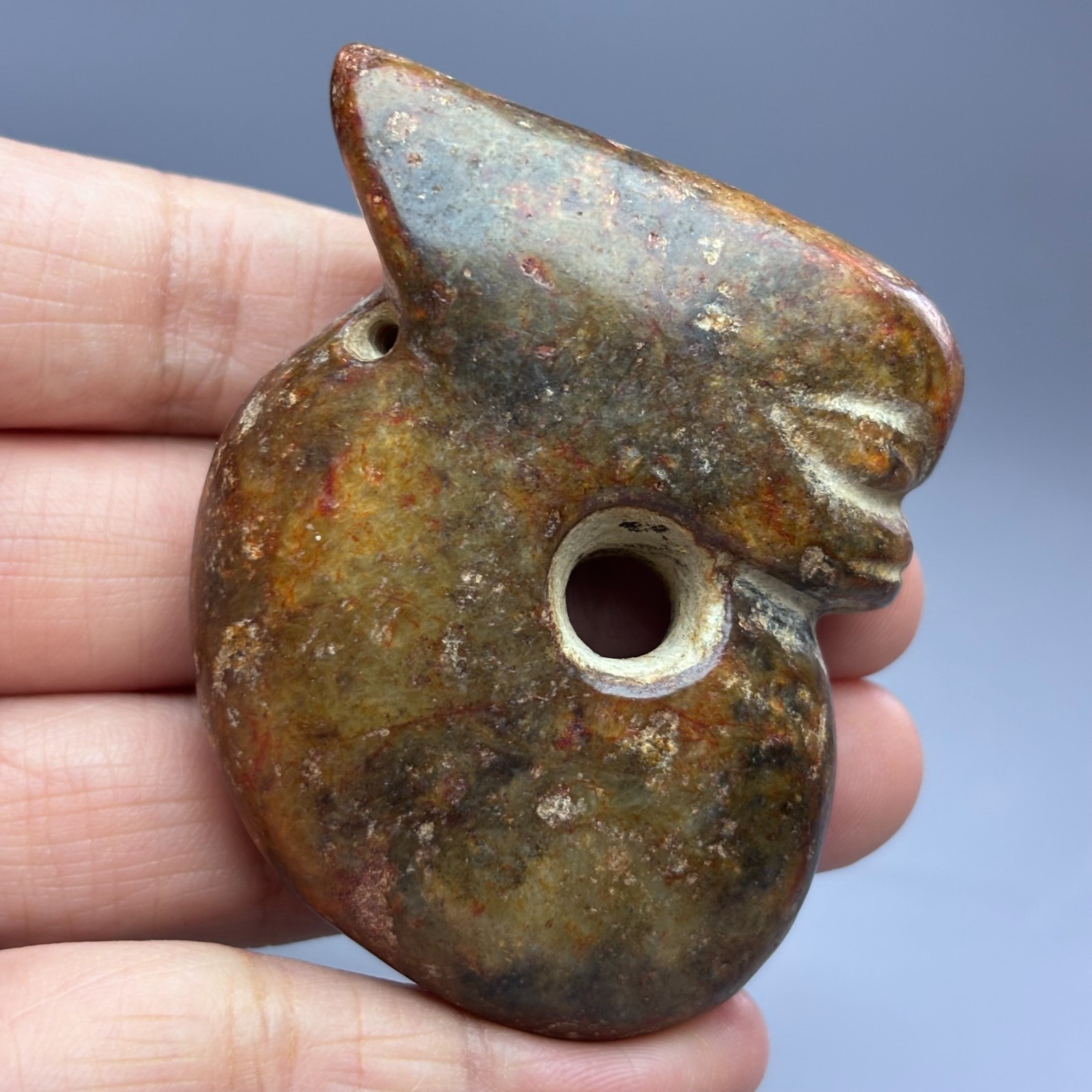 2.3” China Hongshan Culture Old Jade Carved Pig Dragon Amulet Pendant S246