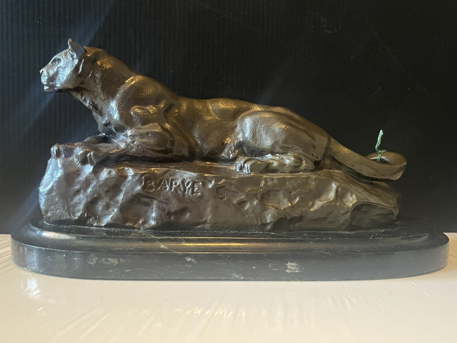 ANTOINE LOUIS BARYE PANTHER “PANTHERE DE TUNIS” French Bronze Sculpture