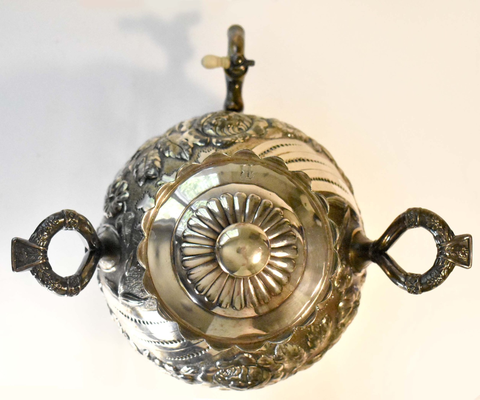 Magnificent 1890 Urn – Pairpoint Quadruple Silverplate -Floral Repoussé – 1 gal.
