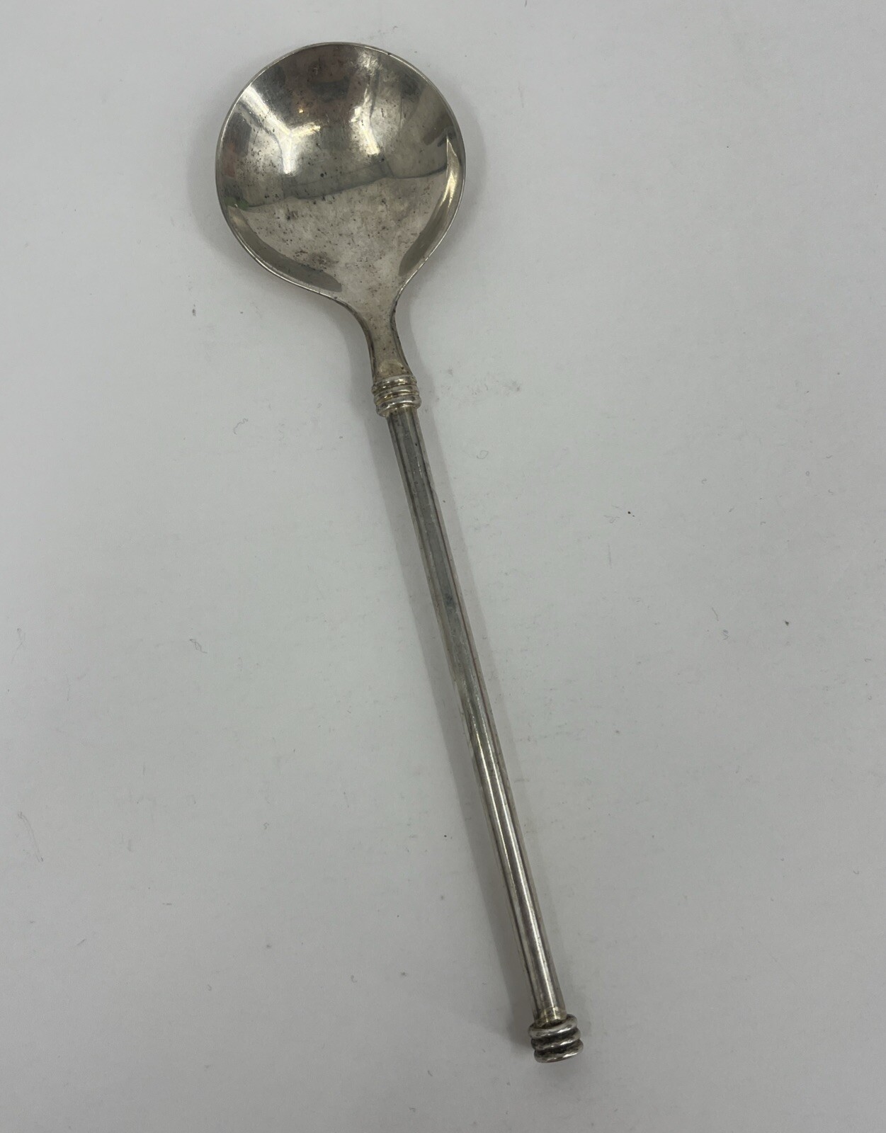 Vintage Zn.4.MK Salad Serving Spoon Silver Toned 9.5″