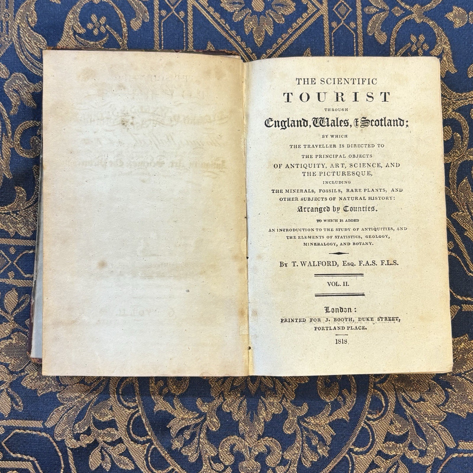 1818 Antique Travel Book – The Scientific Tourist – England Wales Scotland Vol 2