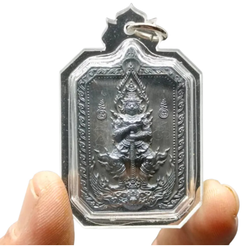 Taowes Suwan Giant God Back Twin Singha Lion LP Phat Blessing Thai Buddha Amulet