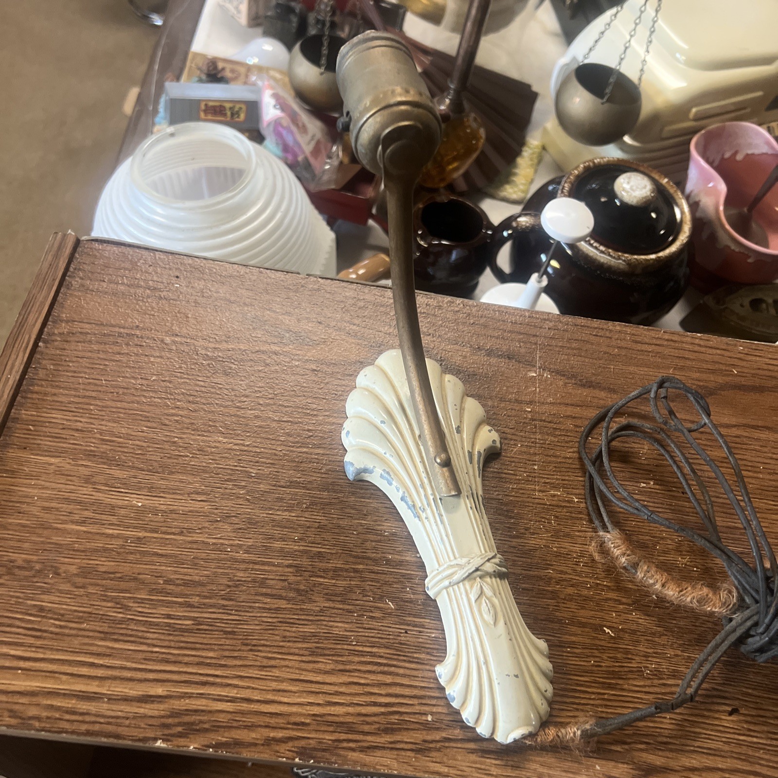 Vintage Antique Art Deco Electric Wall Sconce Lamp Corded Light Needs New Cord
