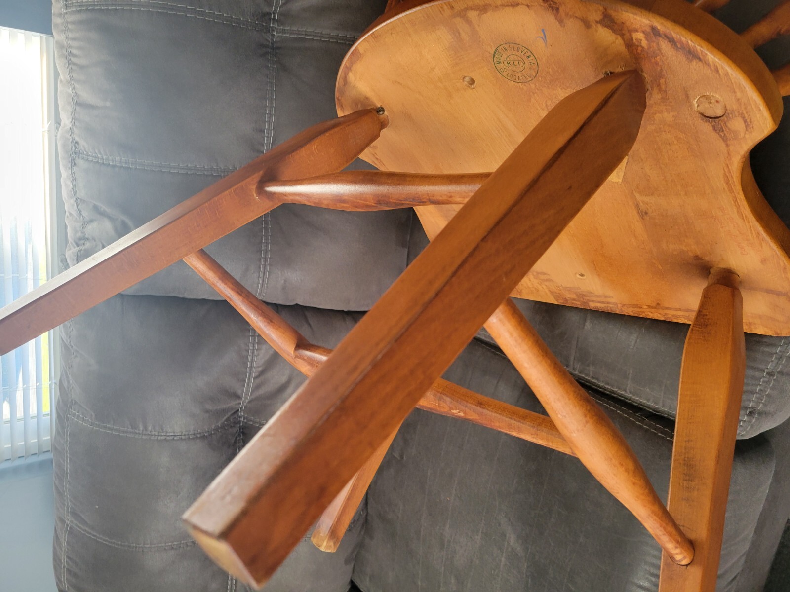 VINTAGE MID CENTURY SLOVENIA~LOGATOR~ WINDSOR DINING CHAIRS (2)~ORIGINAL FINISH