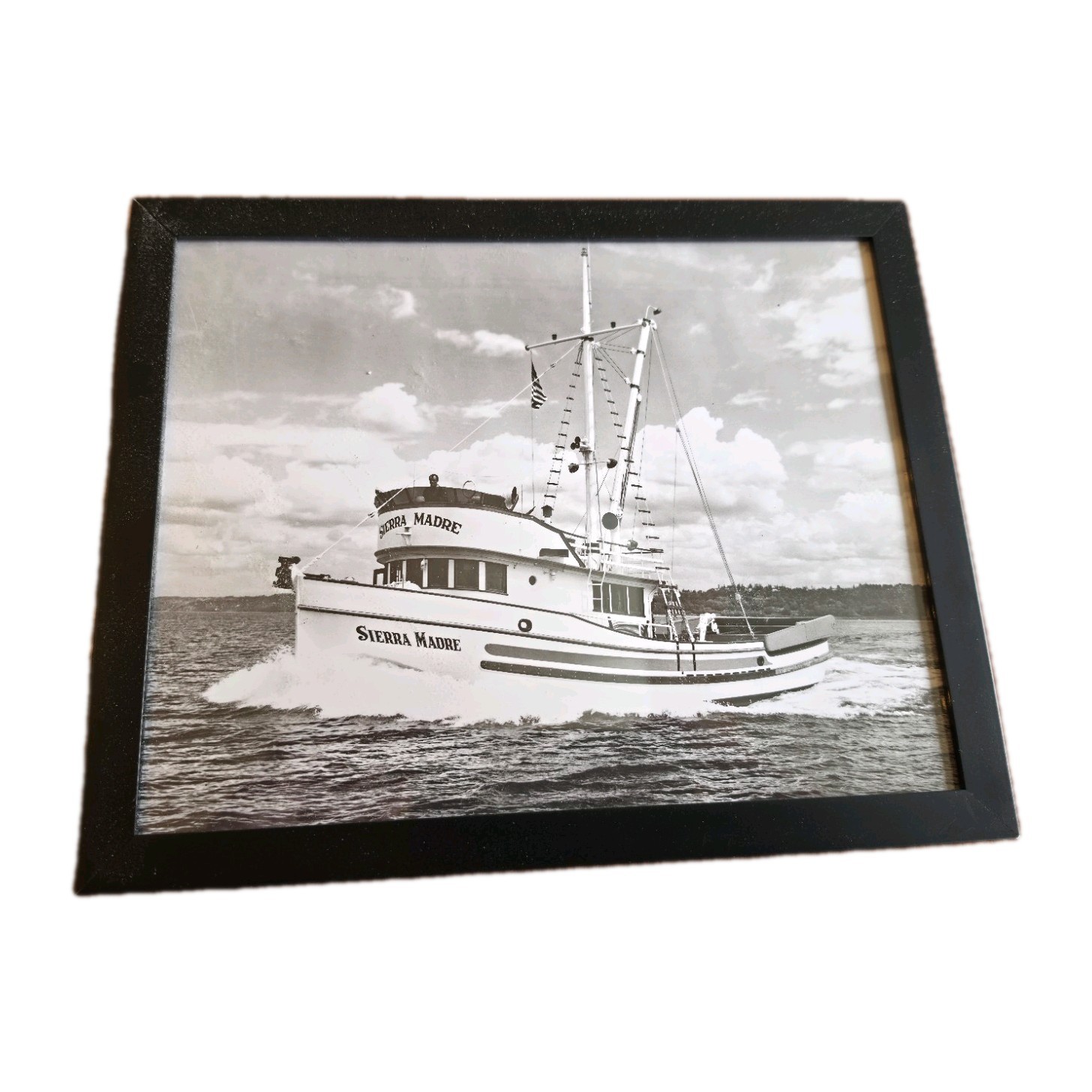 Vintage SIERRA MADRE Purse Seiner SalmonBoat 8×10 B&W Photo Alaska Framed Print