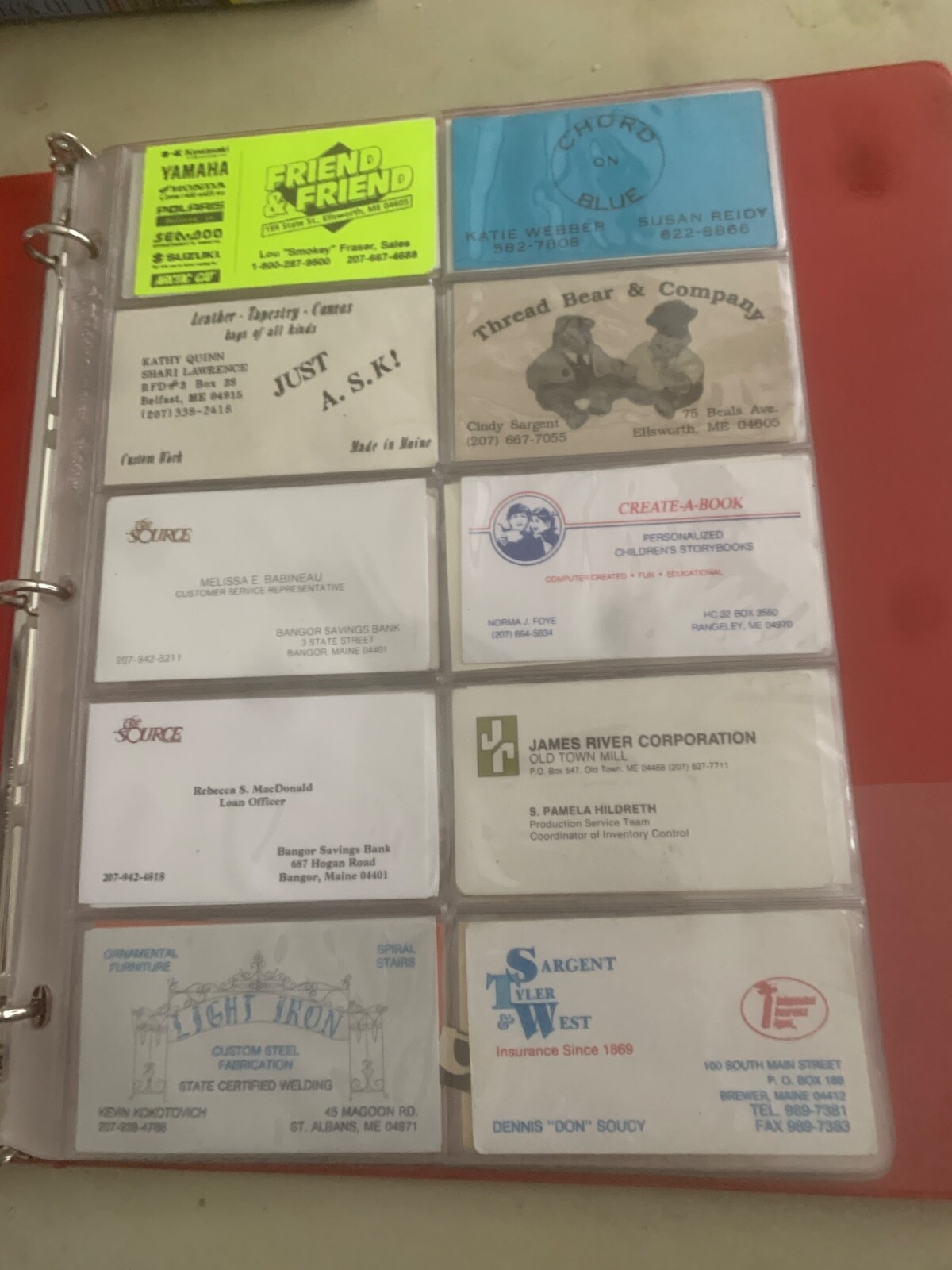60 + Maine Business Cards in Album 1990’s Memberships NRA Porteous Good Sam