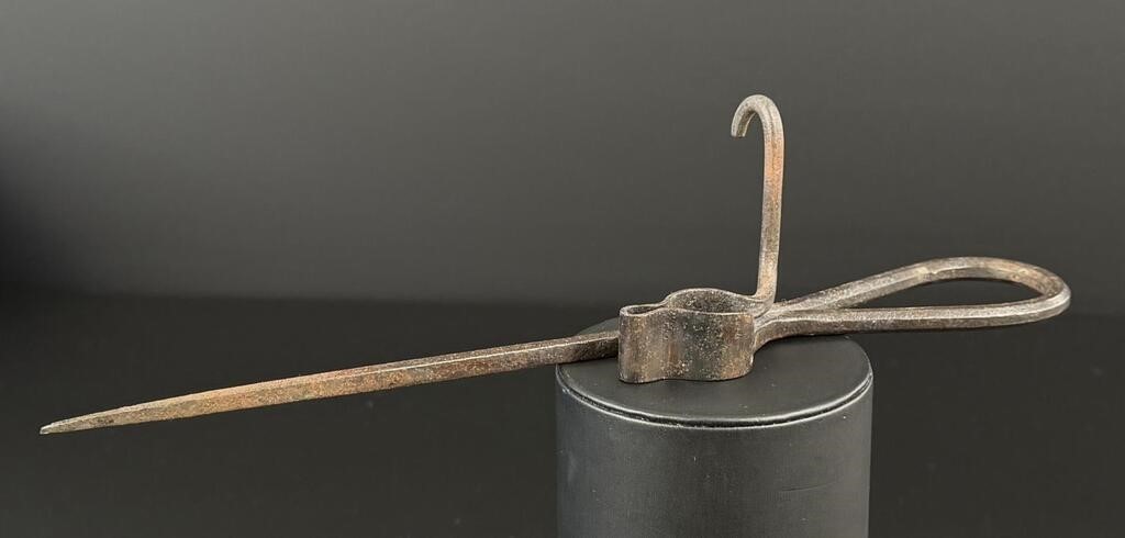 1890’s Antique Original Varney Butte Montana Miners Candlestick 11 Inches Long