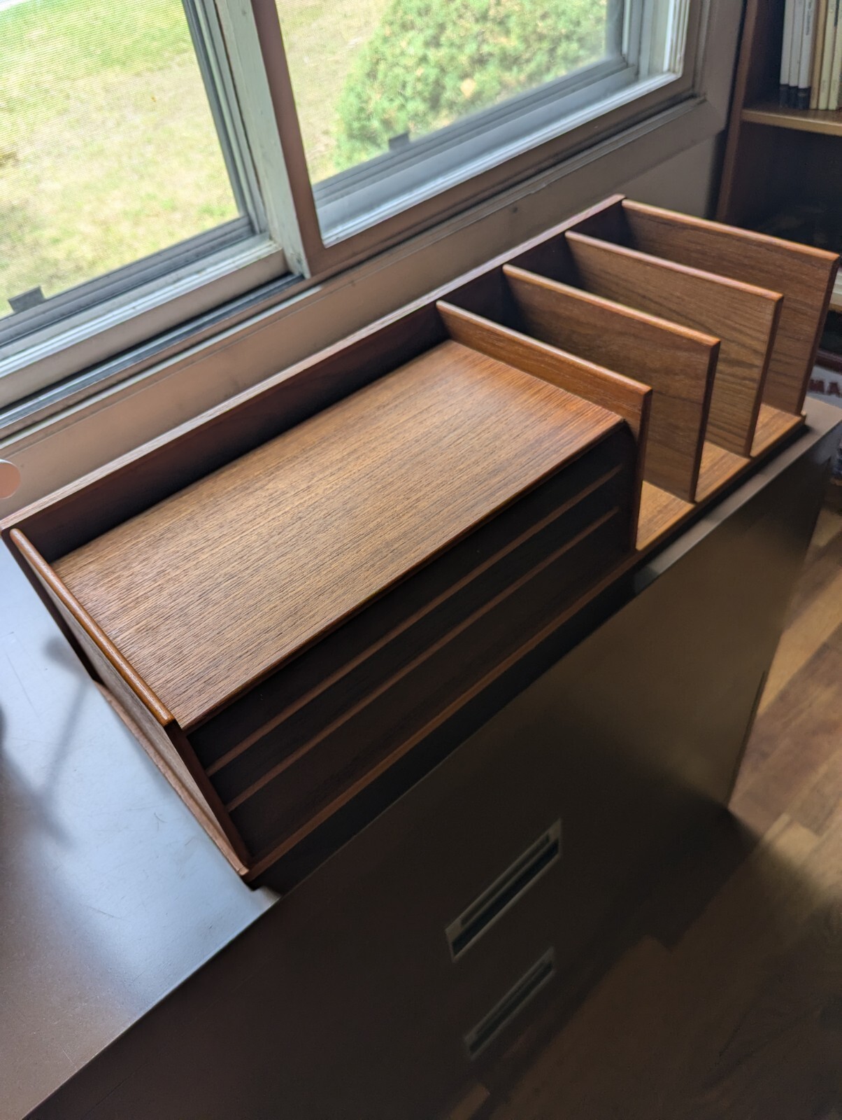 Danish Teak Desk Organizer by Georg Petersens