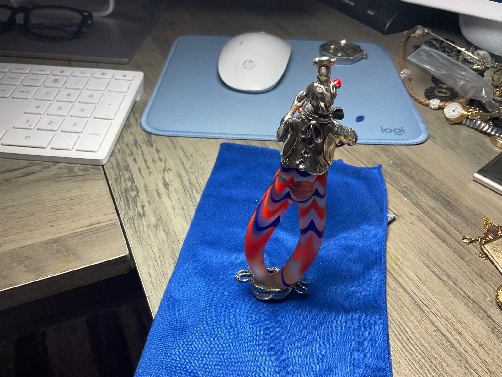 Vintage Vittorio Angini Sterling Silver Murano Glass Clown