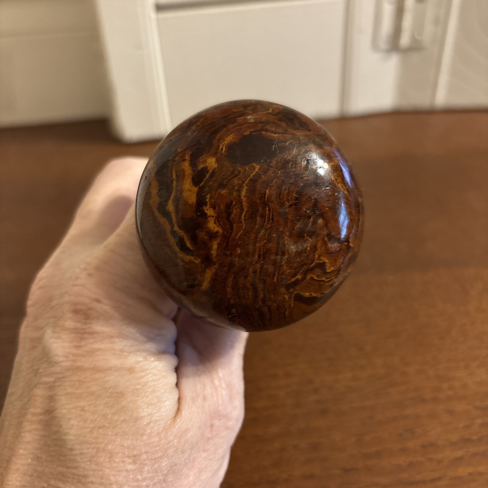 Vintage Brown Marble Swirl Porcelain Round Door Knob Set