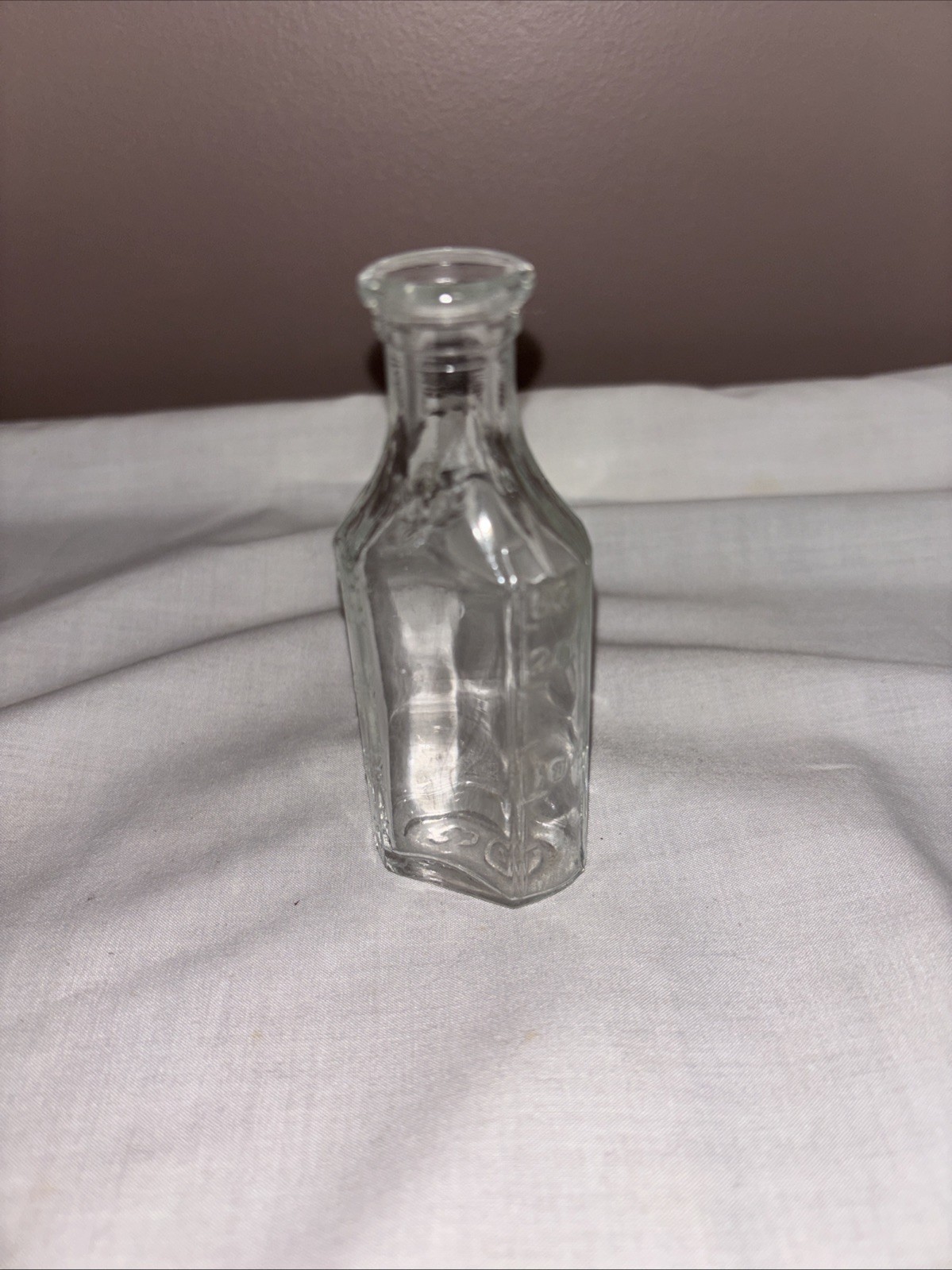 Vintage Apothecary Small Clean Glass Bottle with Measurements