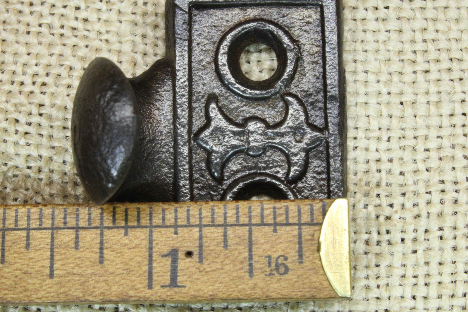 2 Old Window Sash Lifts Pulls Restored Cast Iron Victorian Fleur de Lis Floral
