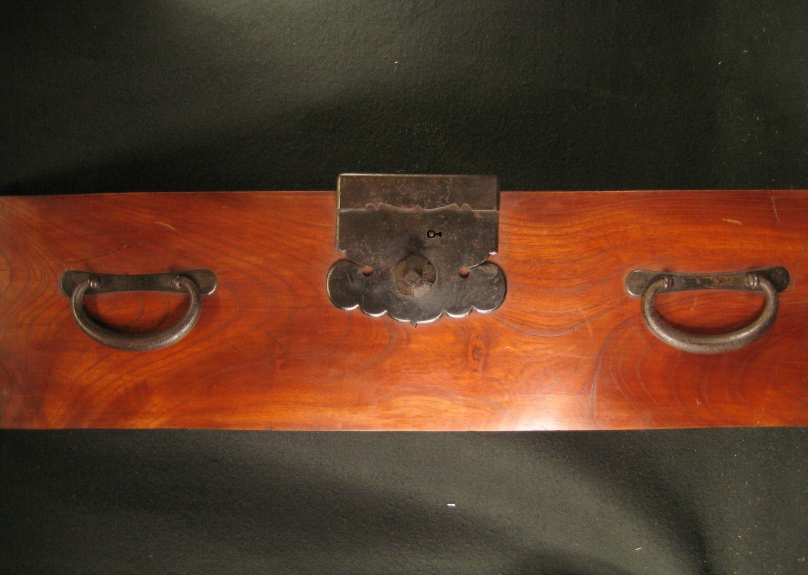 ANTIQUE JAPANESE MEIJI ERA (c. 1910) TANSU DRAWER W/FORGED IRON LOCK WITH KEY ^