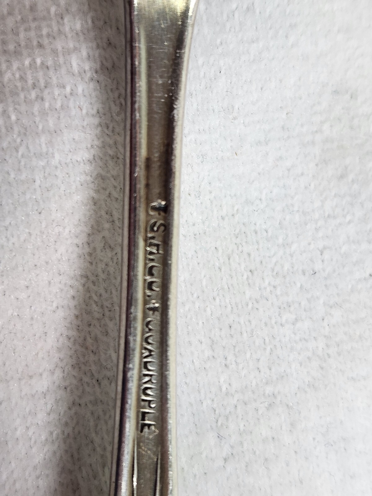 VTG National Silver Co S H Silverplate Carnation Pattern Serving Beef Fork 1910