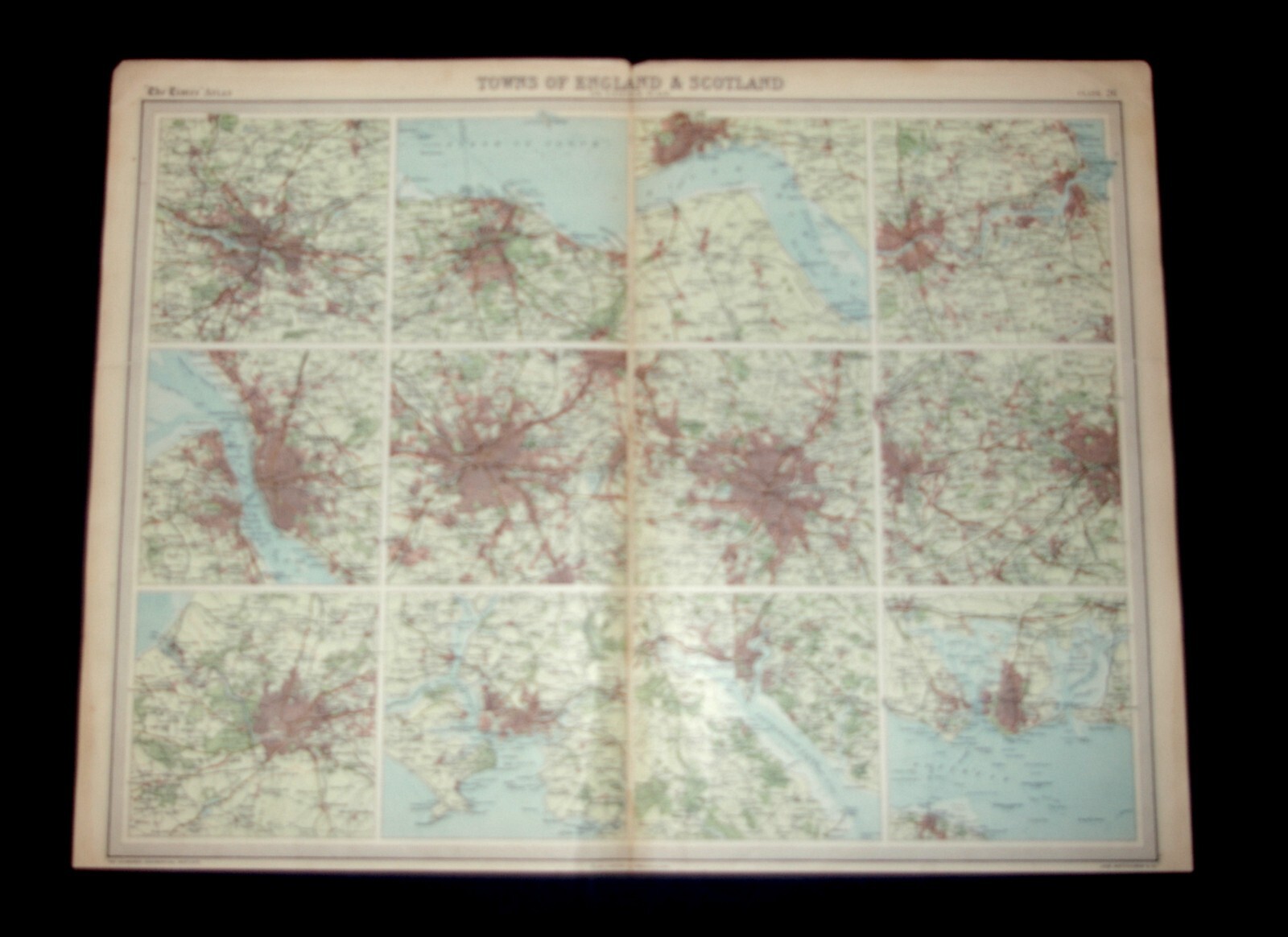 THE TIMES ATLAS 1921 – TOWNS OF ENGLAND & SCOTLAND Map Plate 26